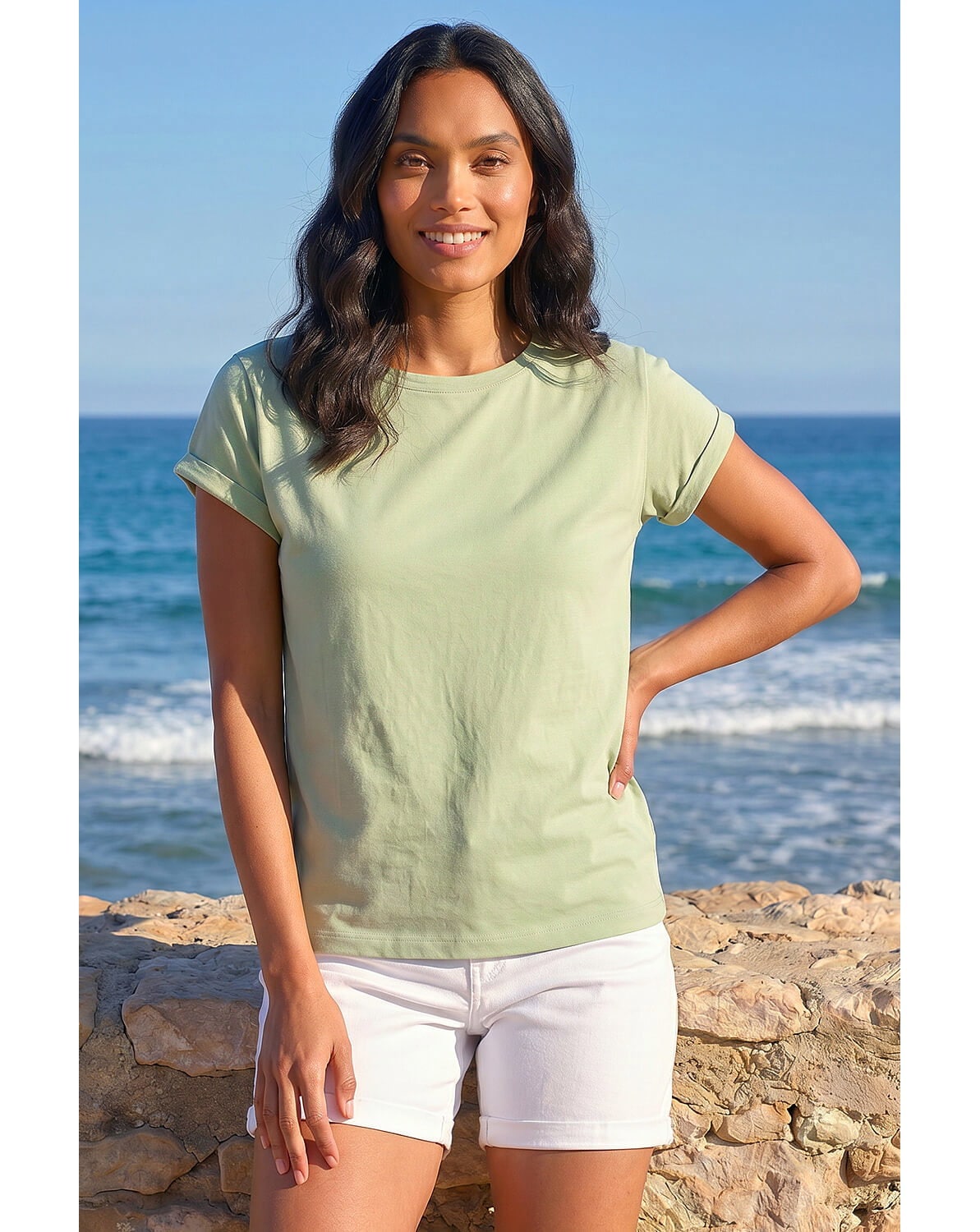 Roman Stretch Cotton Jersey T-Shirt