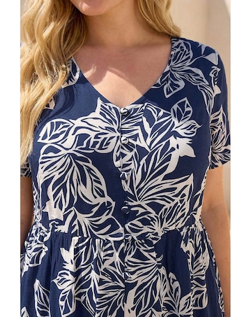 Roman Curve Floral Midi Dress