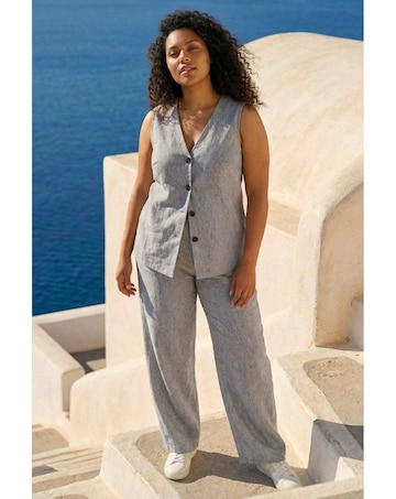 Roman Curve Textured Wide Leg Trousers