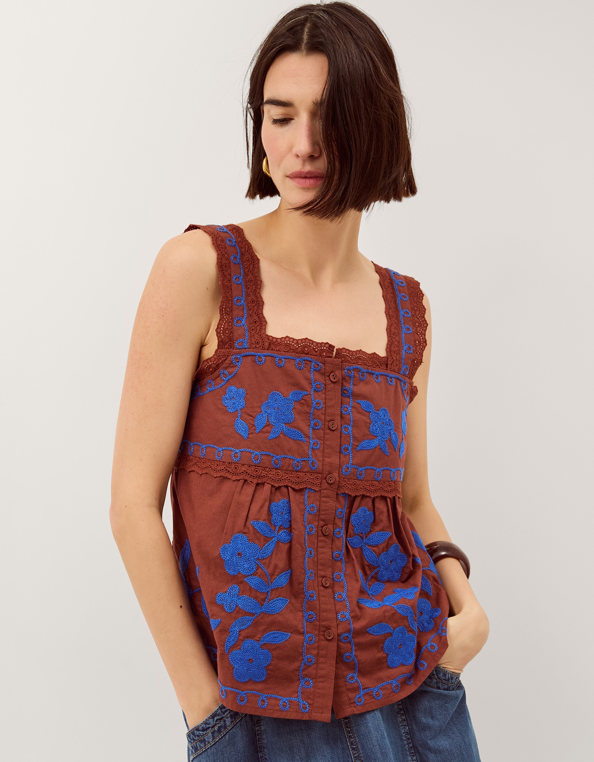 New In - Monsoon Madison Broderie Lace Top