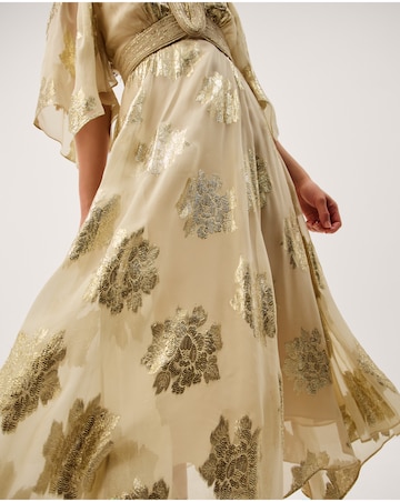 Monsoon Lydia V-Neck Shimmer Midi Dress