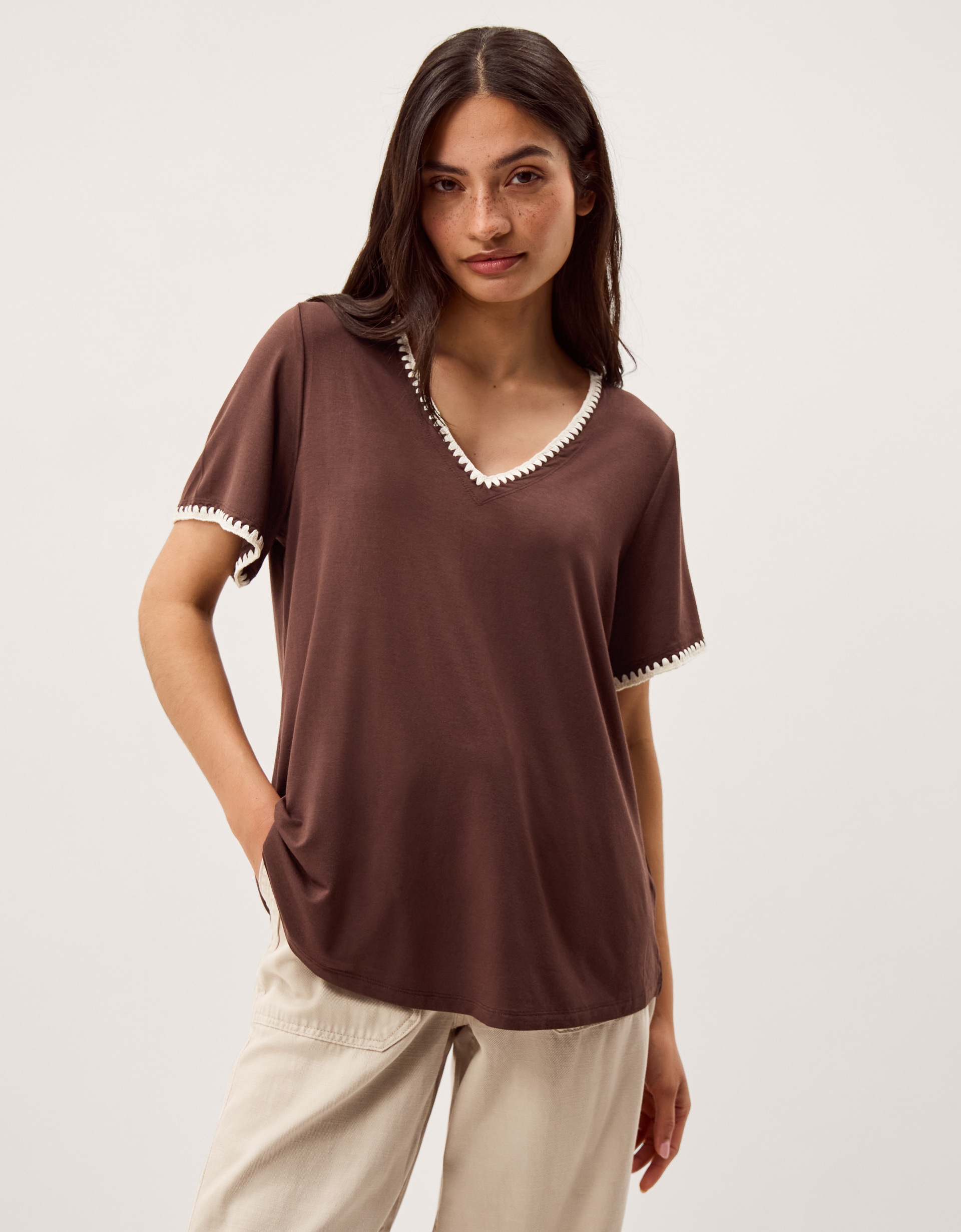 New In - Monsoon Tilly Contrast Stitch T-Shirt