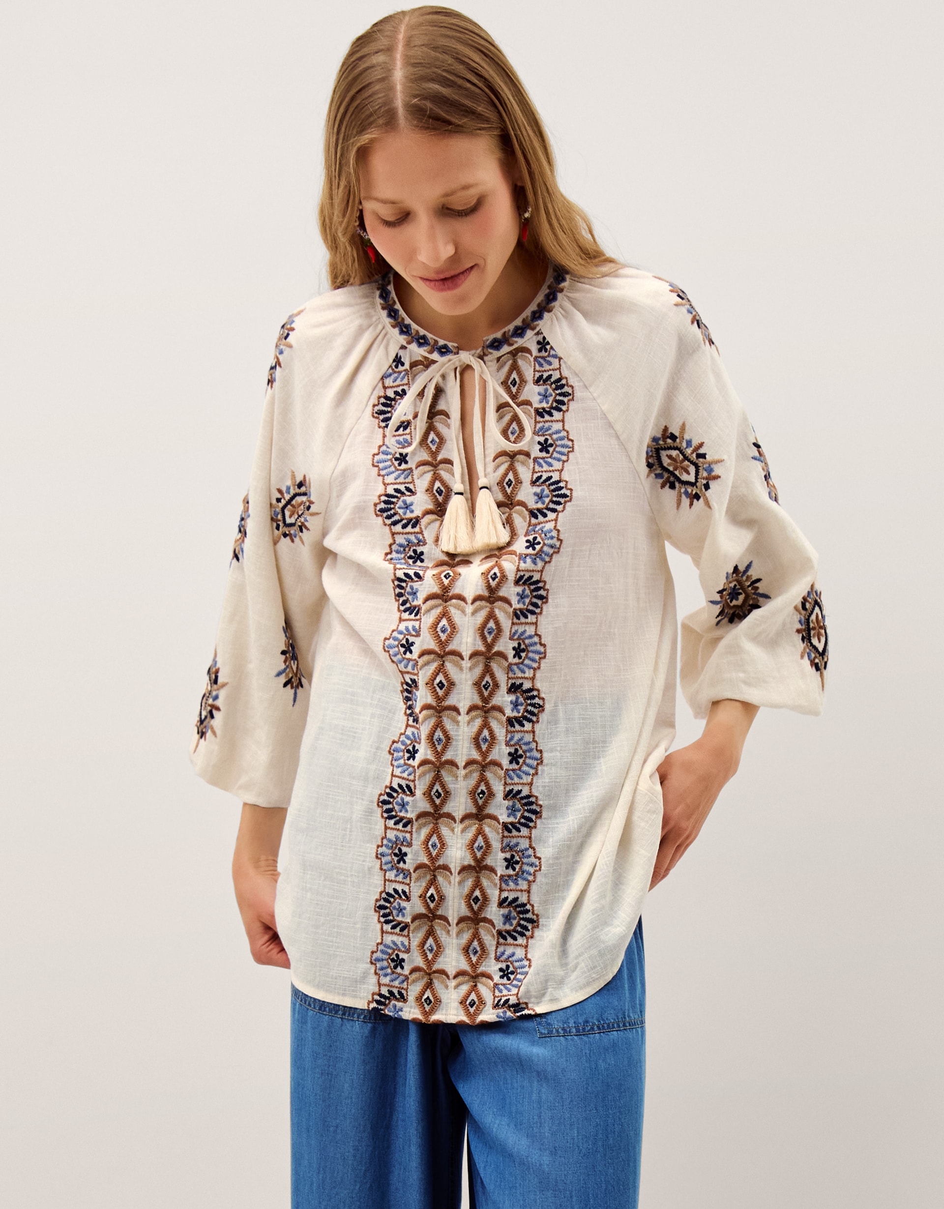 New In - Monsoon Zoey Embroidered Tunic Top