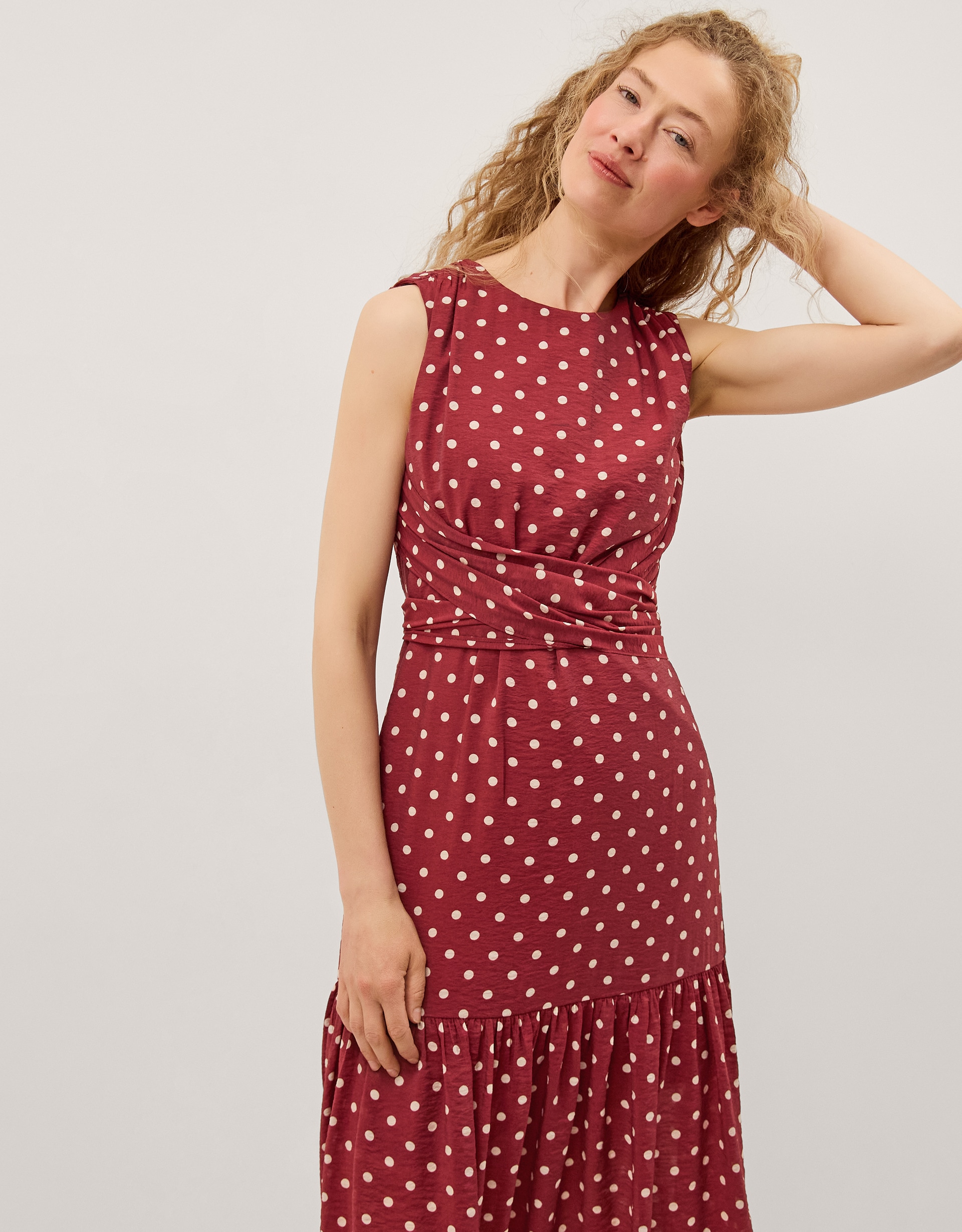 New In - Monsoon Claire Polka Dot Midi Dress