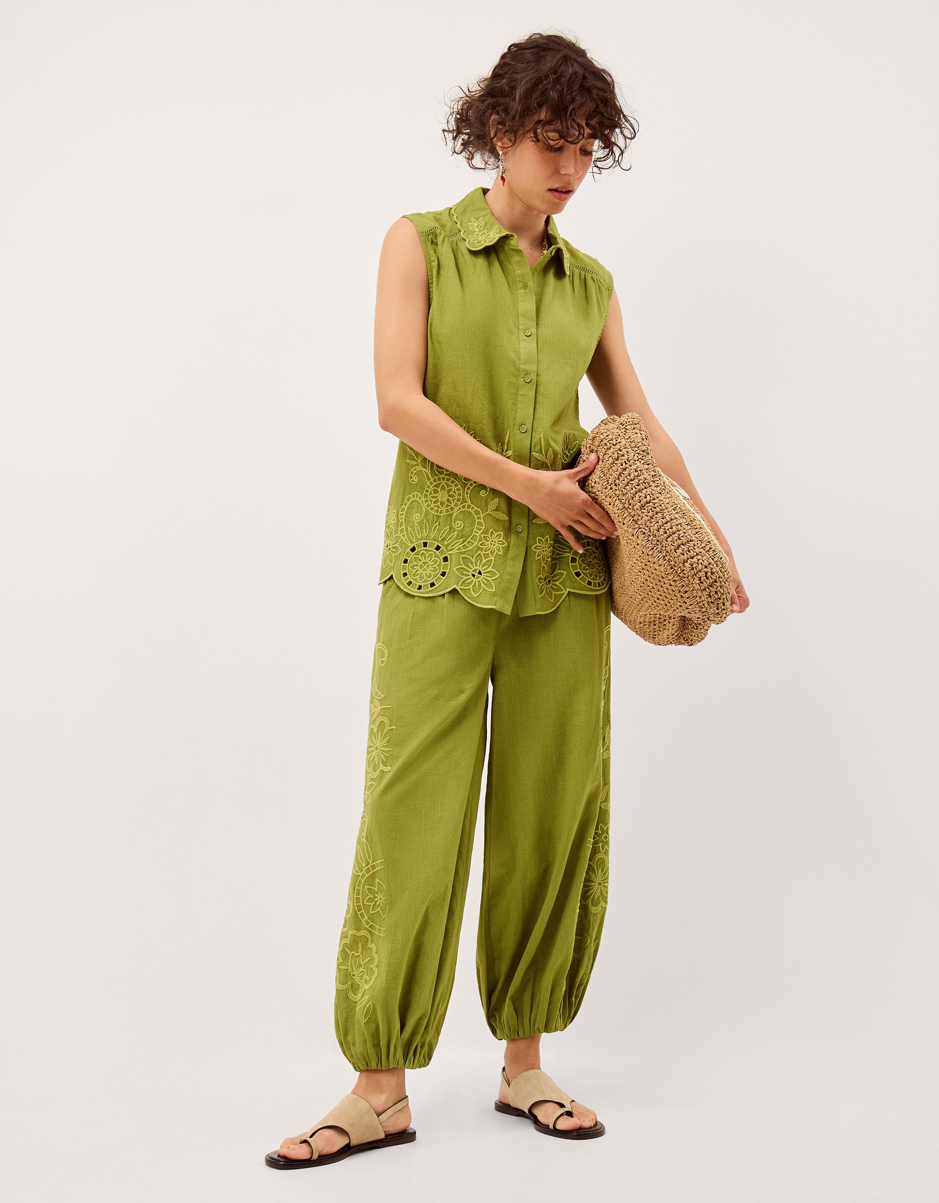 New In - Monsoon Effie Embroidered Harem Trousers