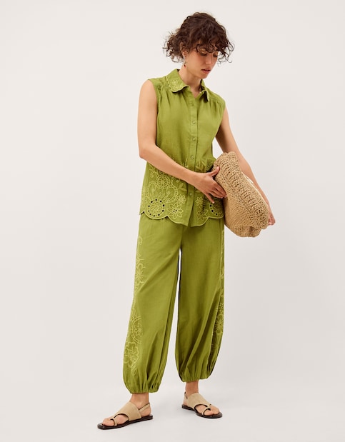 Monsoon Effie Embroidered Harem Trousers