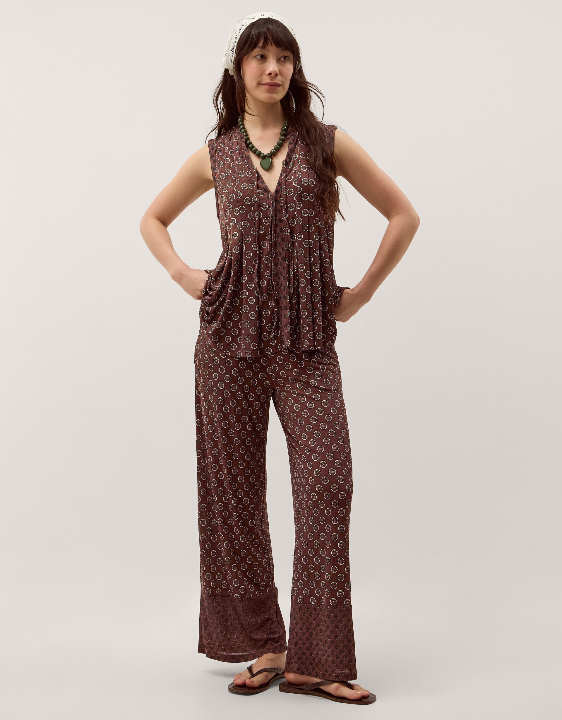 New In - Monsoon Magdalena Geometric Trousers