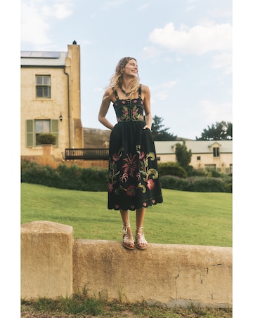 Monsoon Eleni Embroidered Midi Dress