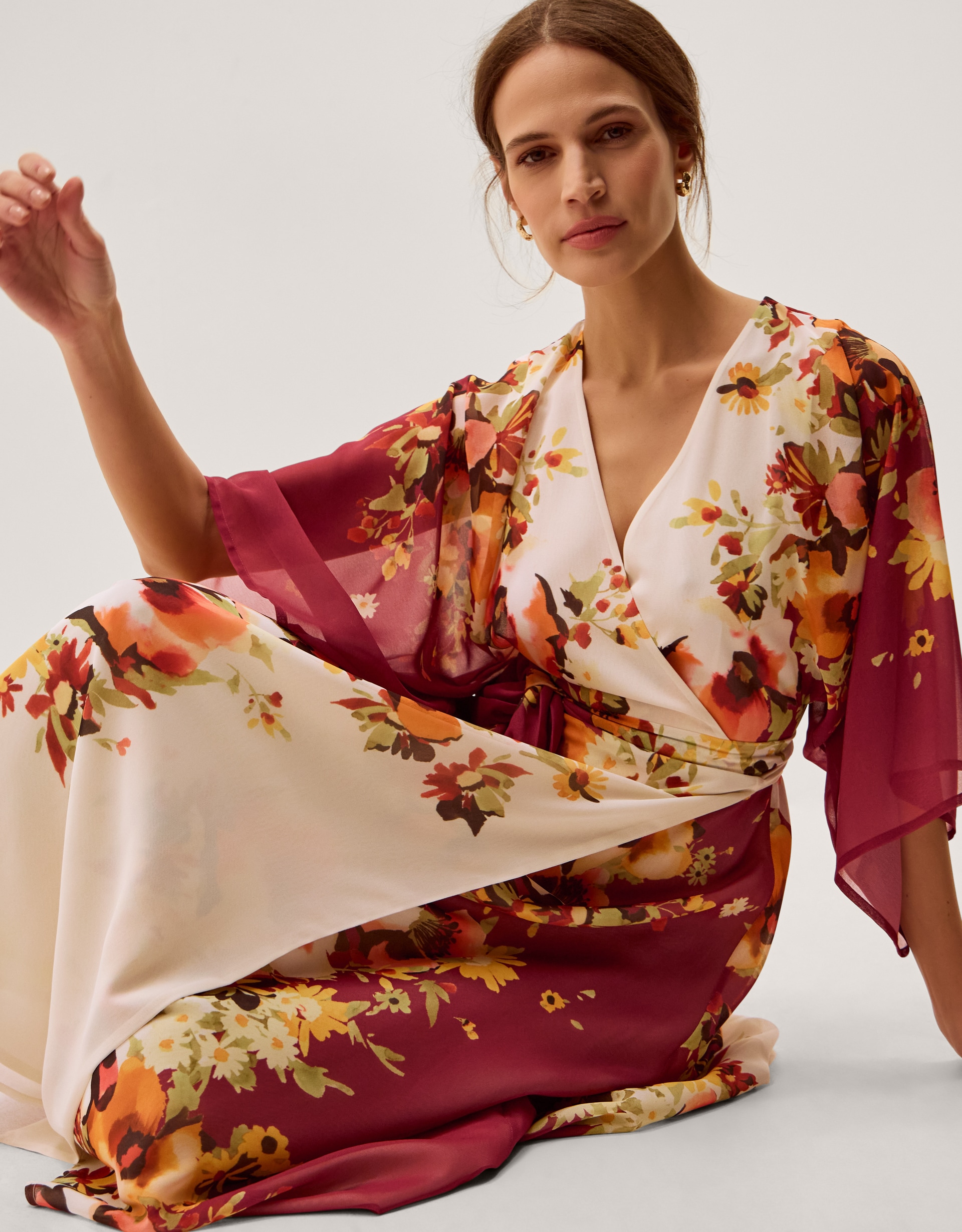 New In - Monsoon Parrie Floral Midi Wrap Dress