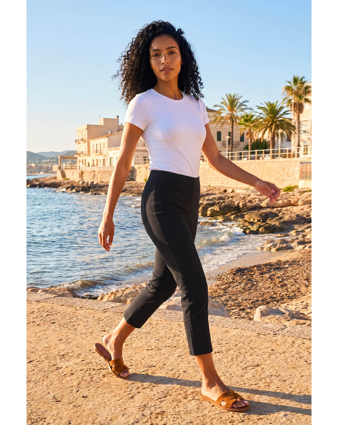 Roman 3/4 Length Stretch Elastic Trouser
