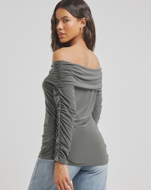 Ruched Bardot Top - Image 2
