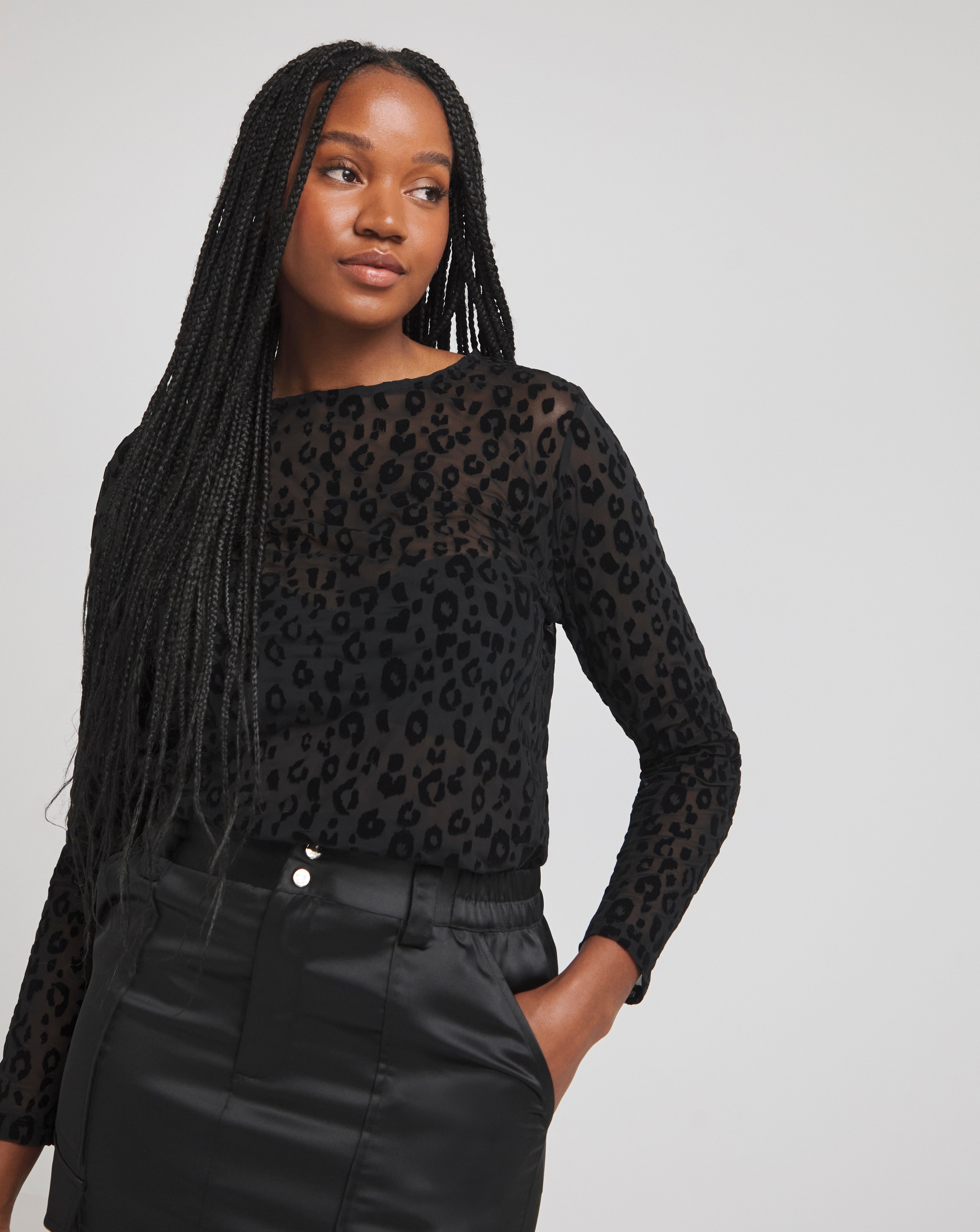 Leopard Burn Out Top