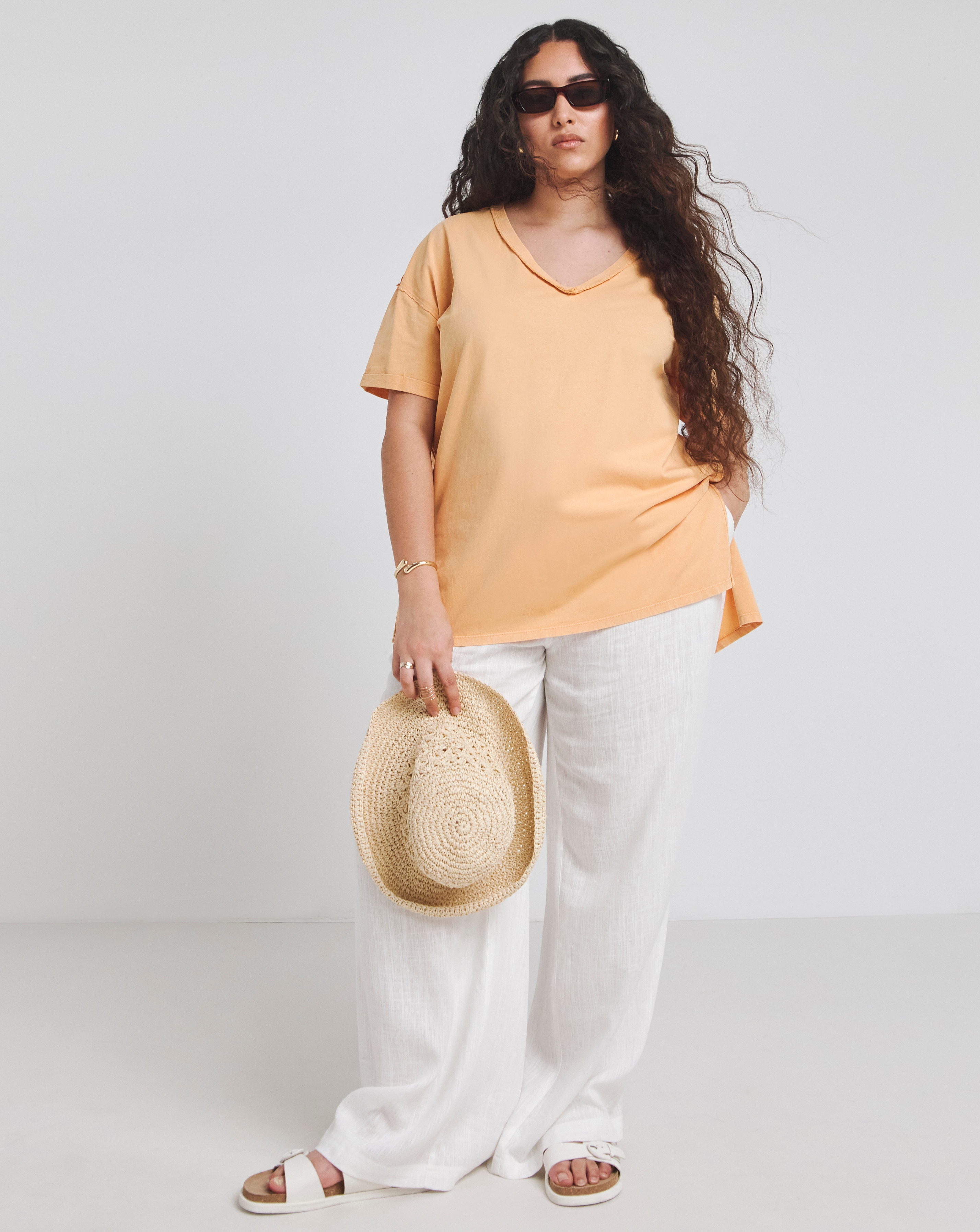 Simply Be Oversized V Neck T-Shirt