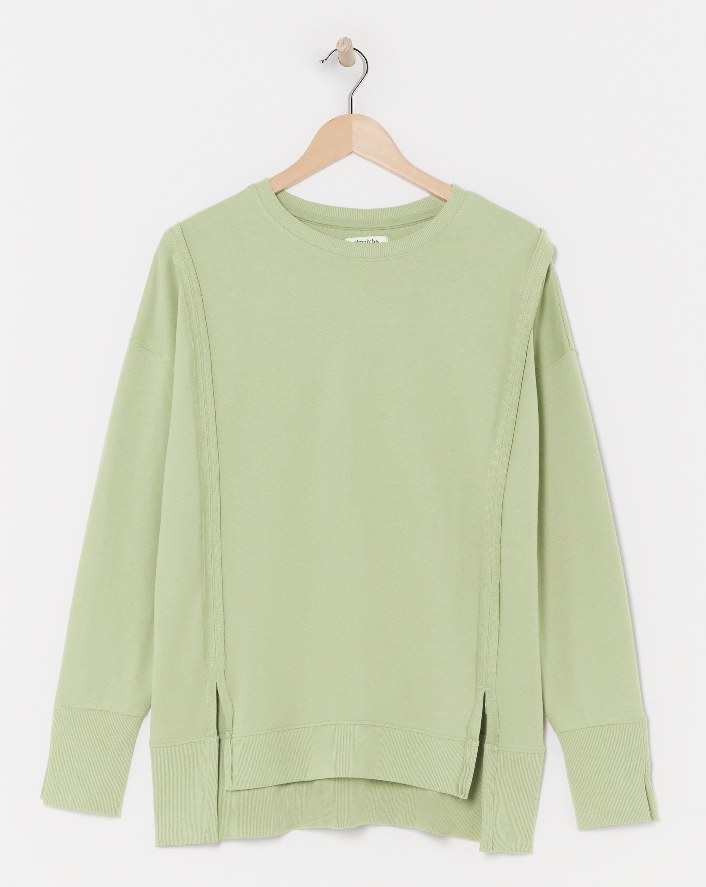 Exposed Seam Dip Back Sweatshirt