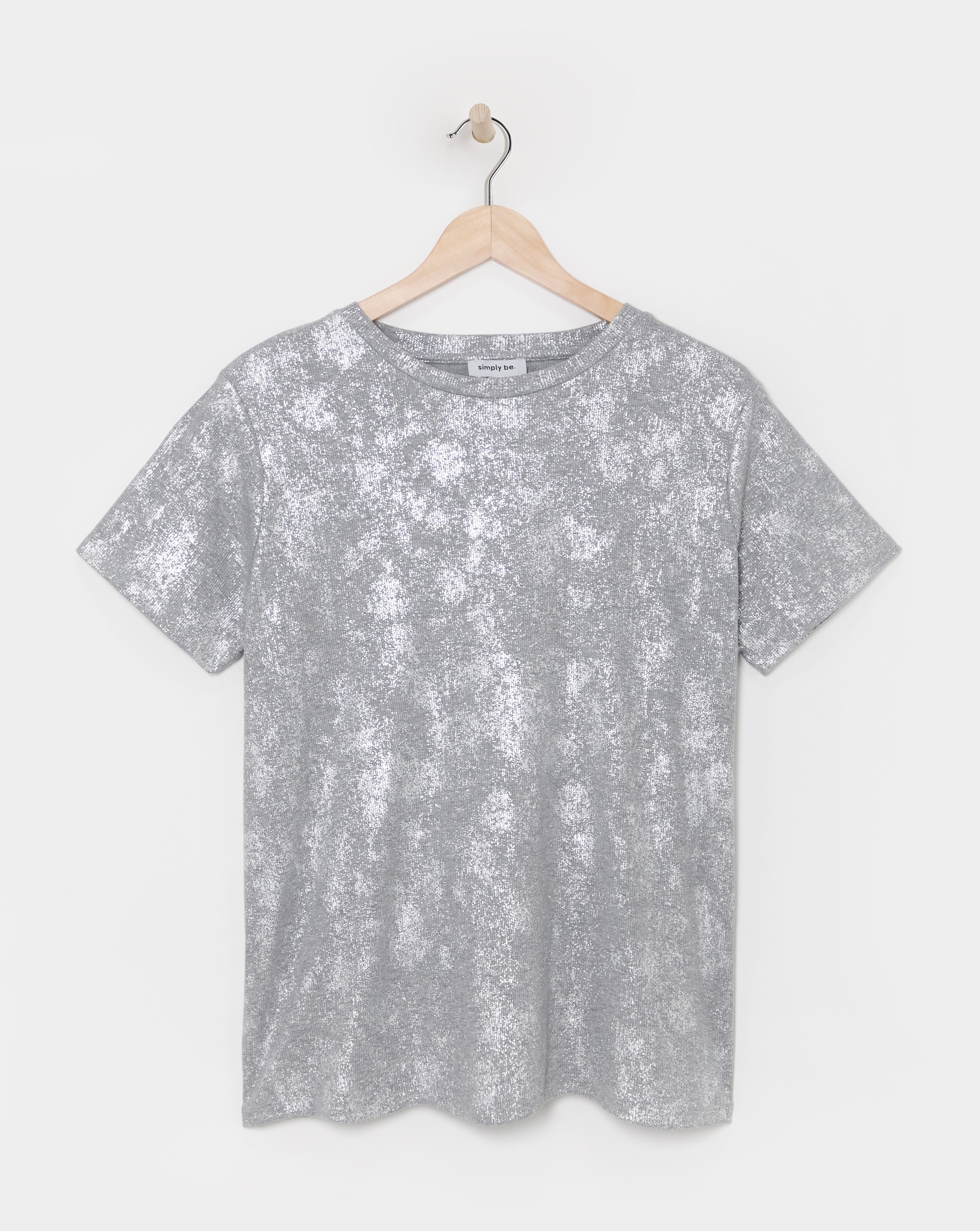 Simply Be Metallic Rib T-Shirt