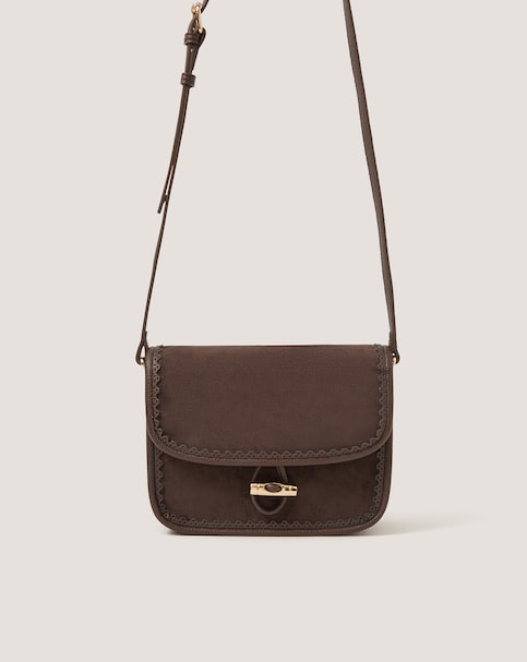 Monsoon Amy Faux Suede Crossbody Bag