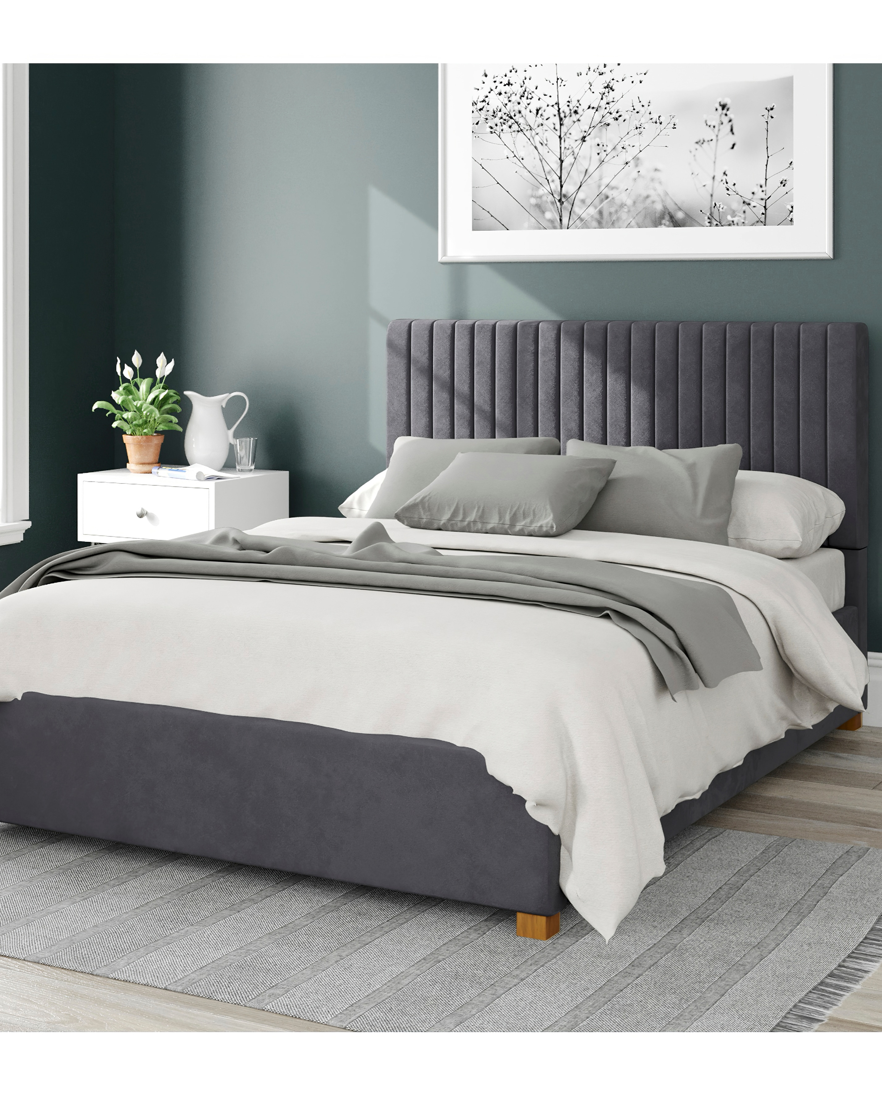 New In - Aspire Grant Velvet Ottoman Bed
