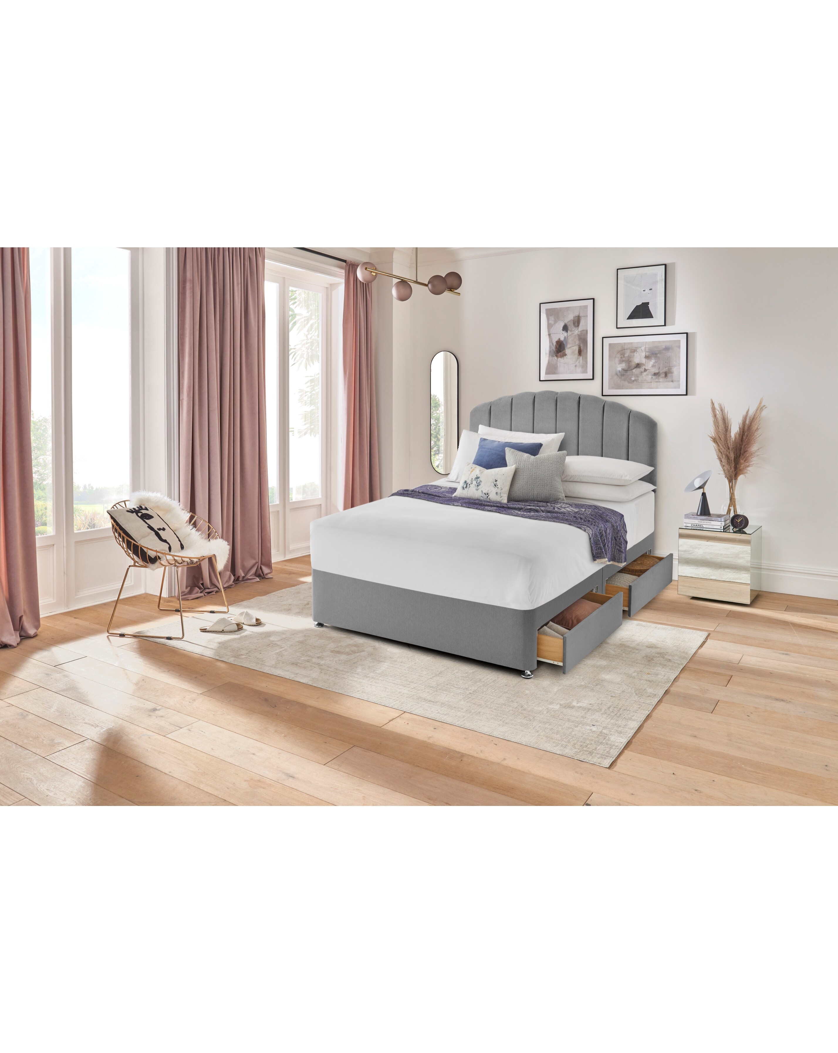 New In - Silentnight Fabric 4 Drawer Divan Base
