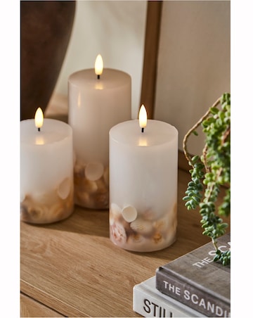 Seashell LED Set of 3 Candles
