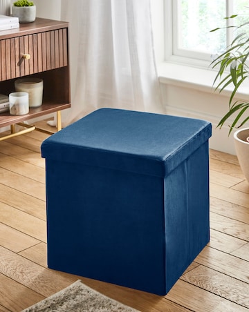 Velvet Foldable Storage Ottoman Cube
