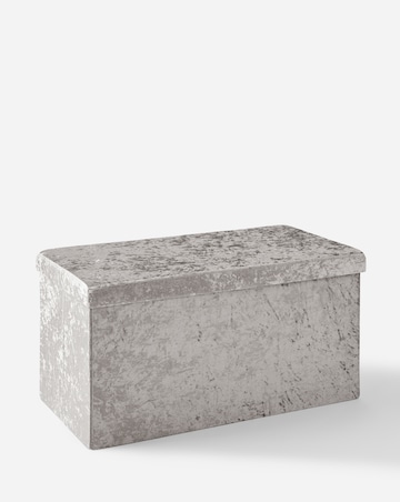 Crushed Velvet Foldable Storage Ottoman