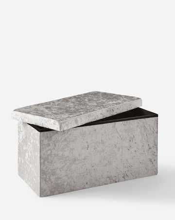 Crushed Velvet Foldable Storage Ottoman