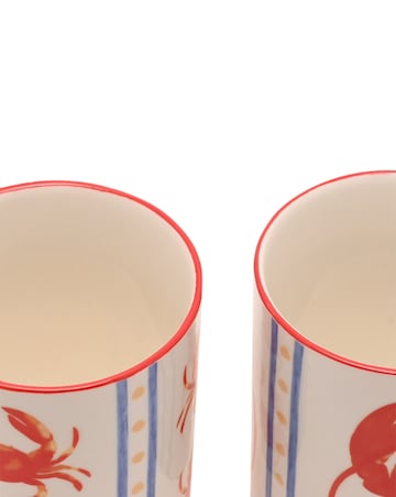 Hestia set of 2 crab & lobster mugs