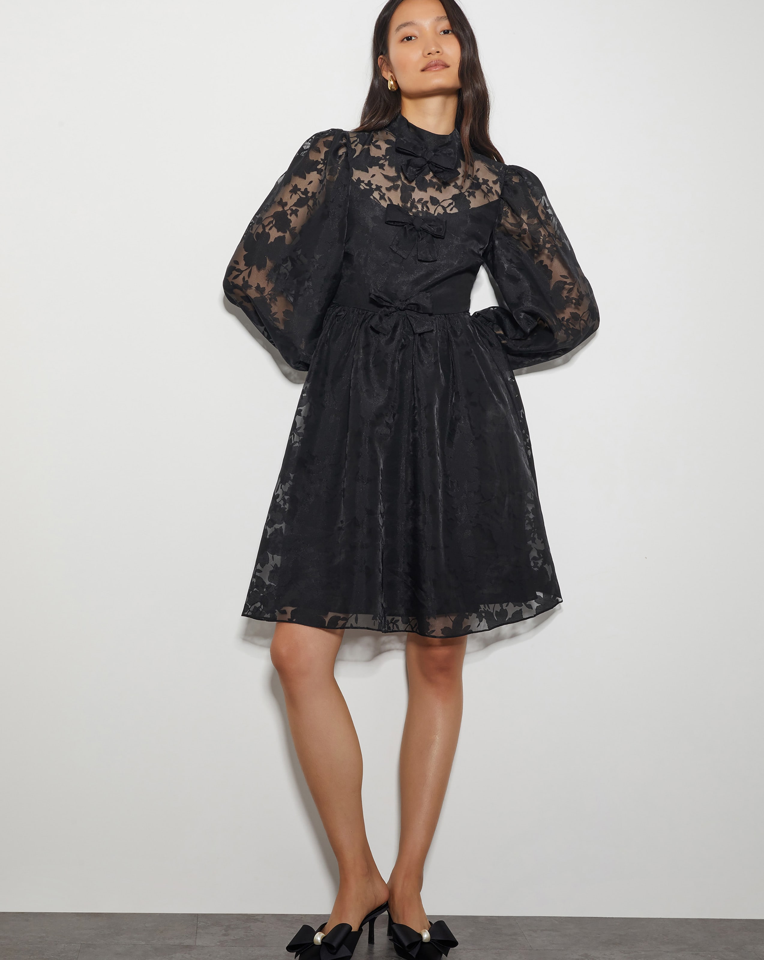 Monsoon Alba Floral Organza Mini Dress Simply Be