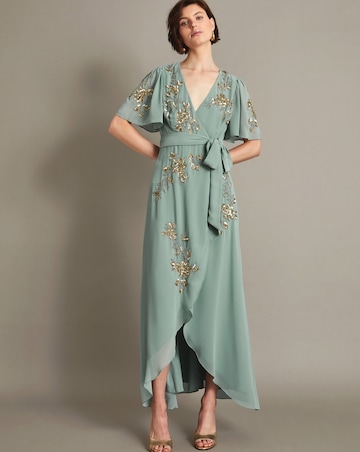 Monsoon Sarah Embellished Wrap Dress