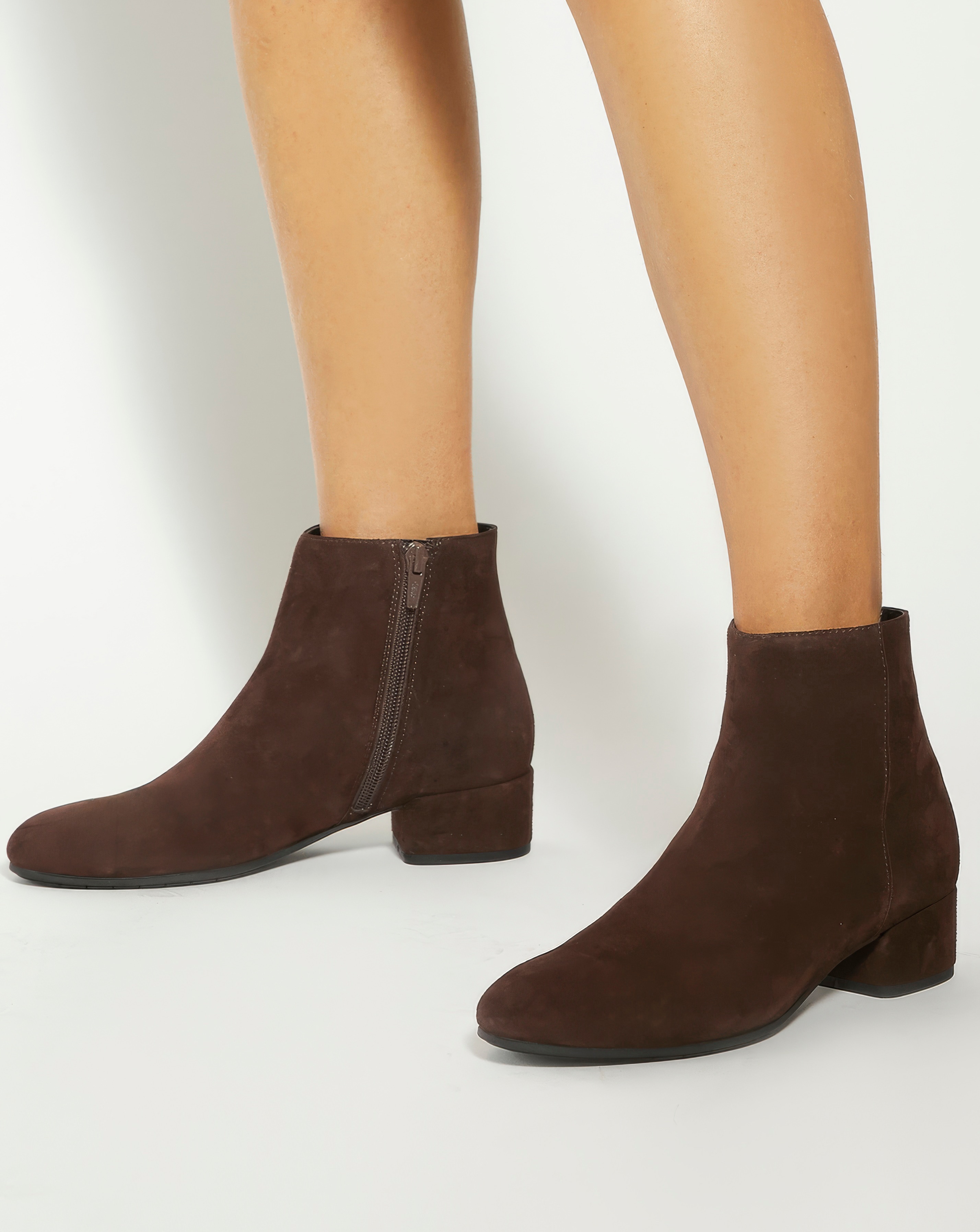 New In - Pippie Brown Suede Ankle Boots Wide Fit