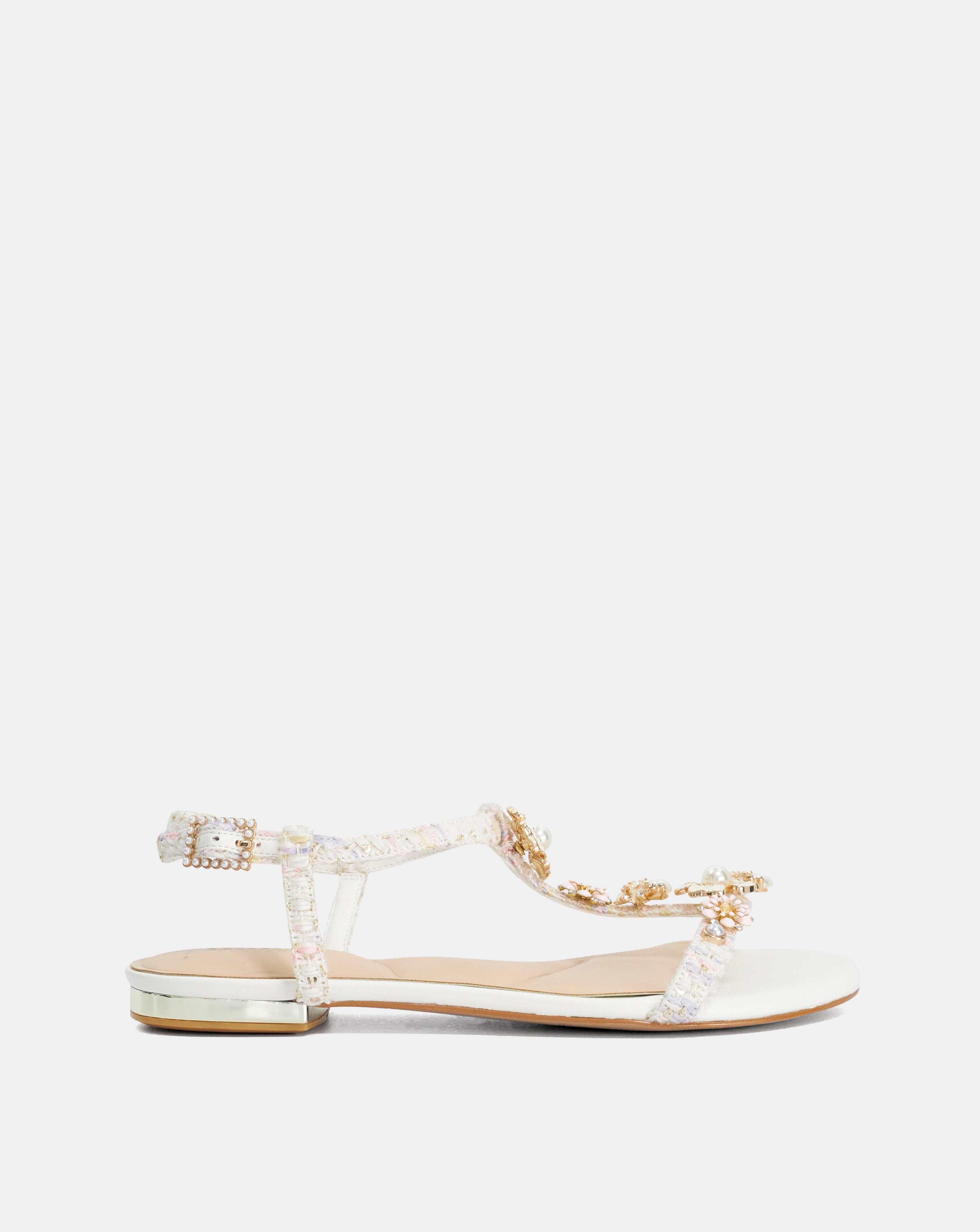 New In - Dune Nature Embellished Sandals Wide Fit