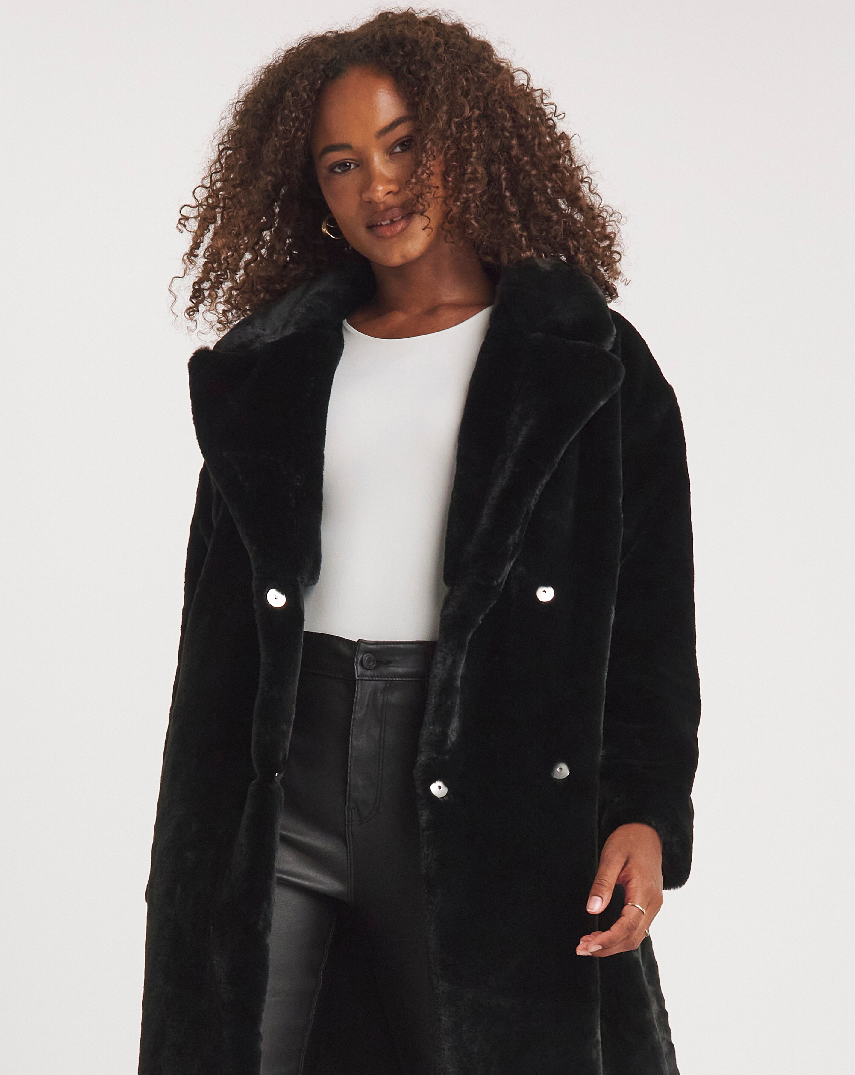 Cheap black sales fur coat