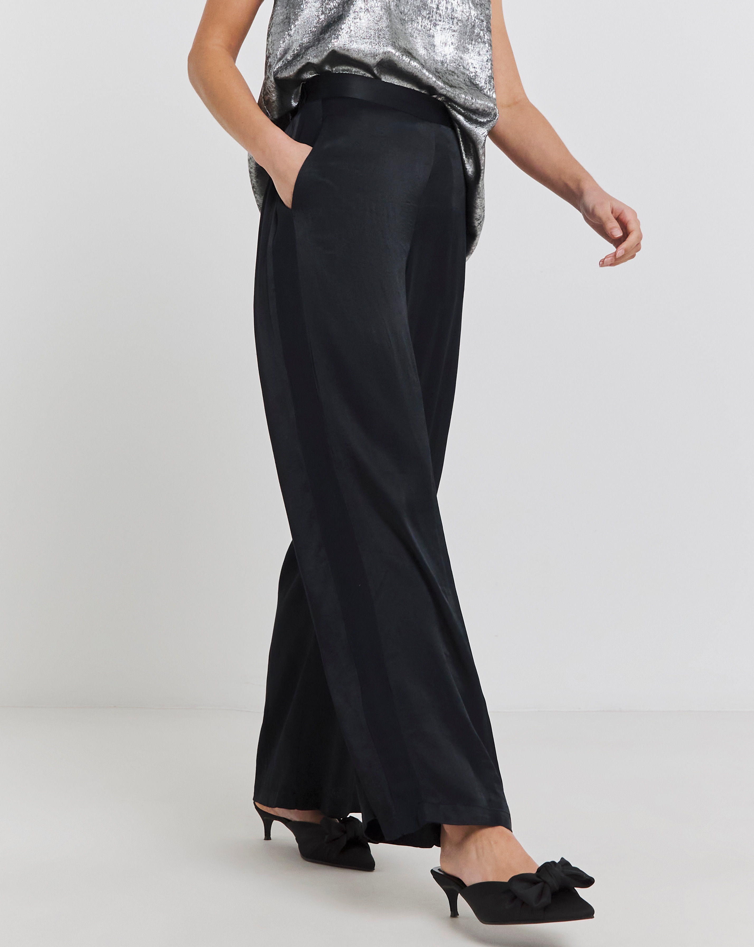 Joanna Hope Hammered Satin Trousers