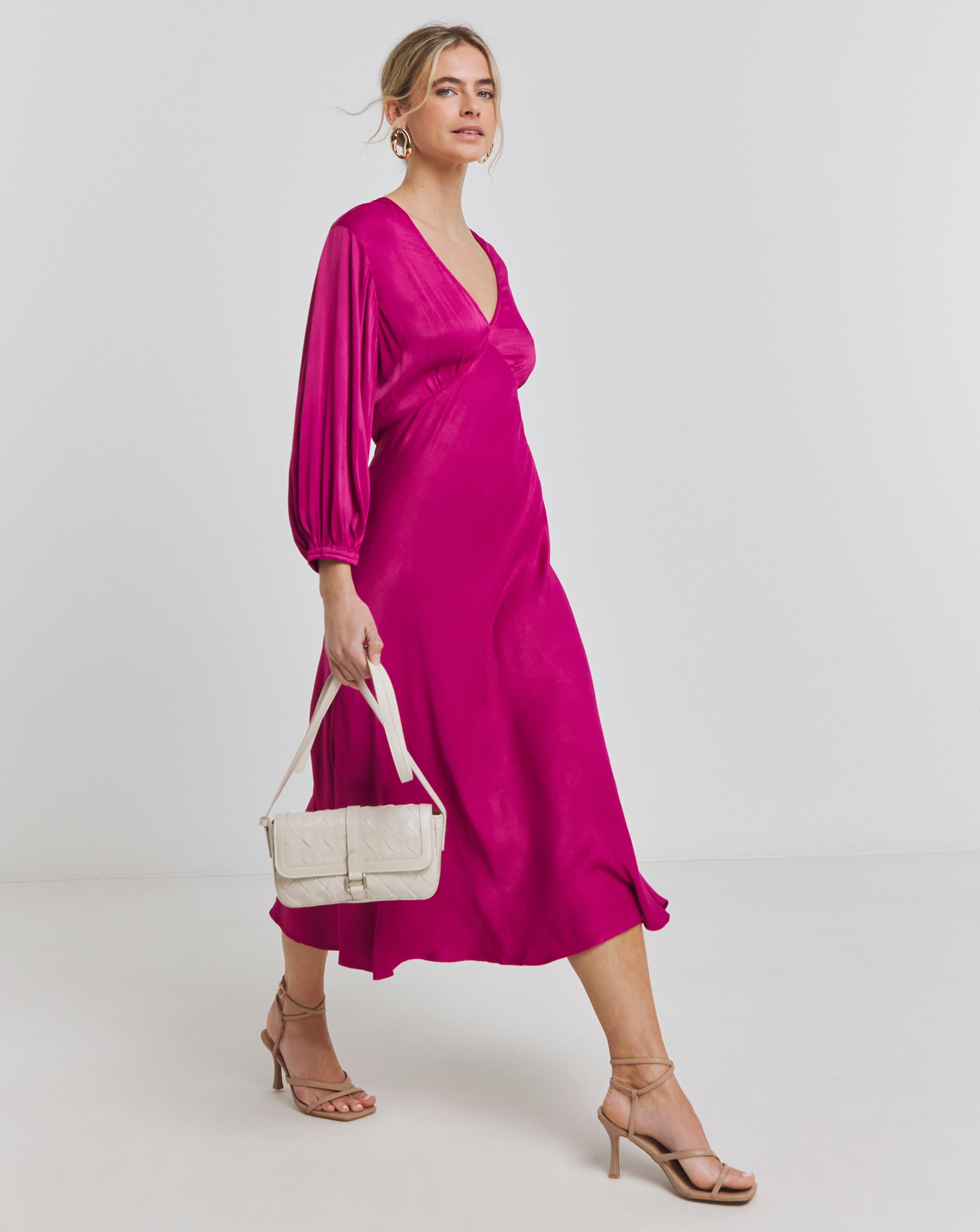 Joanna Hope Satin Midi Dress