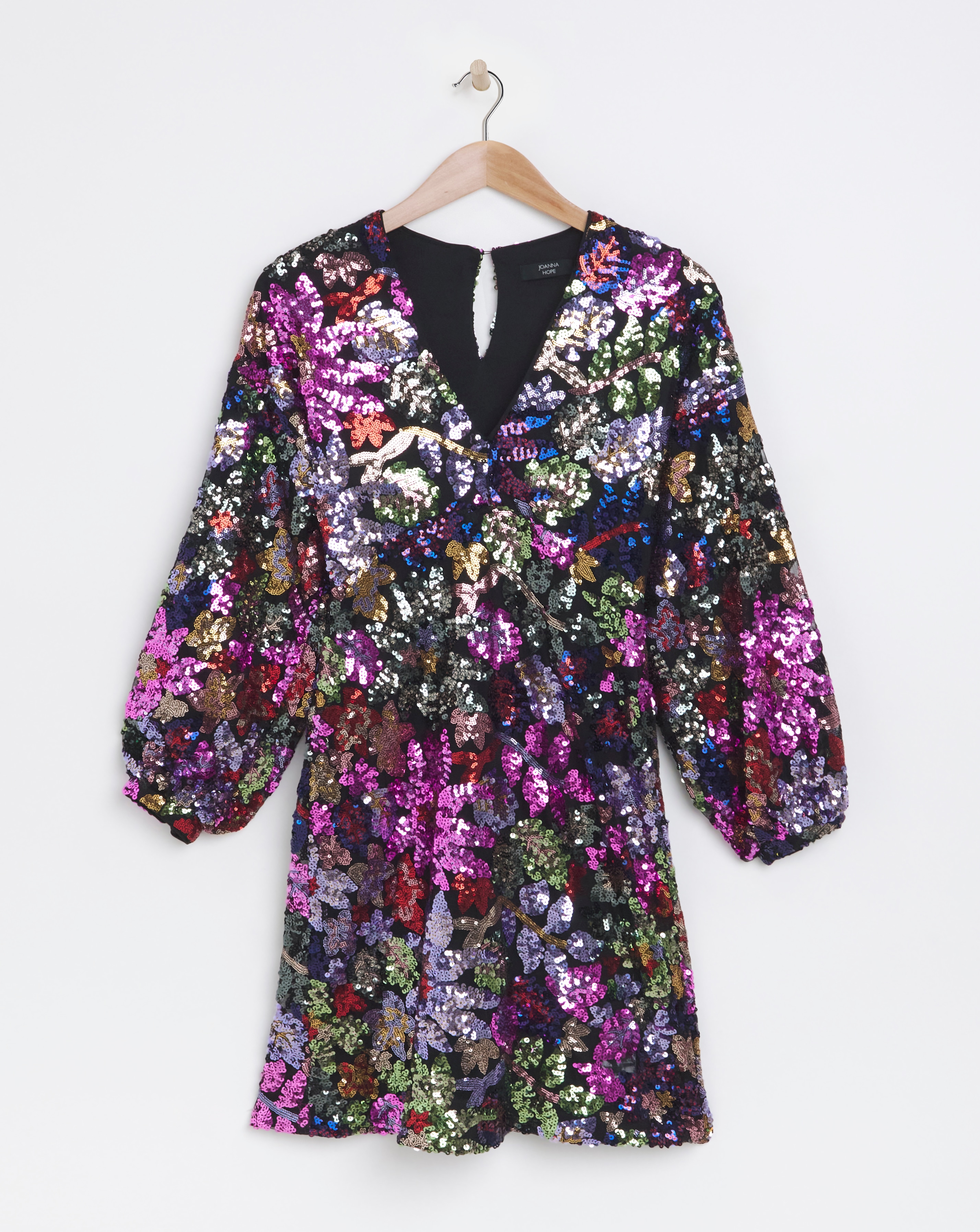 Joanna Hope Sequin Tie Neck Dress