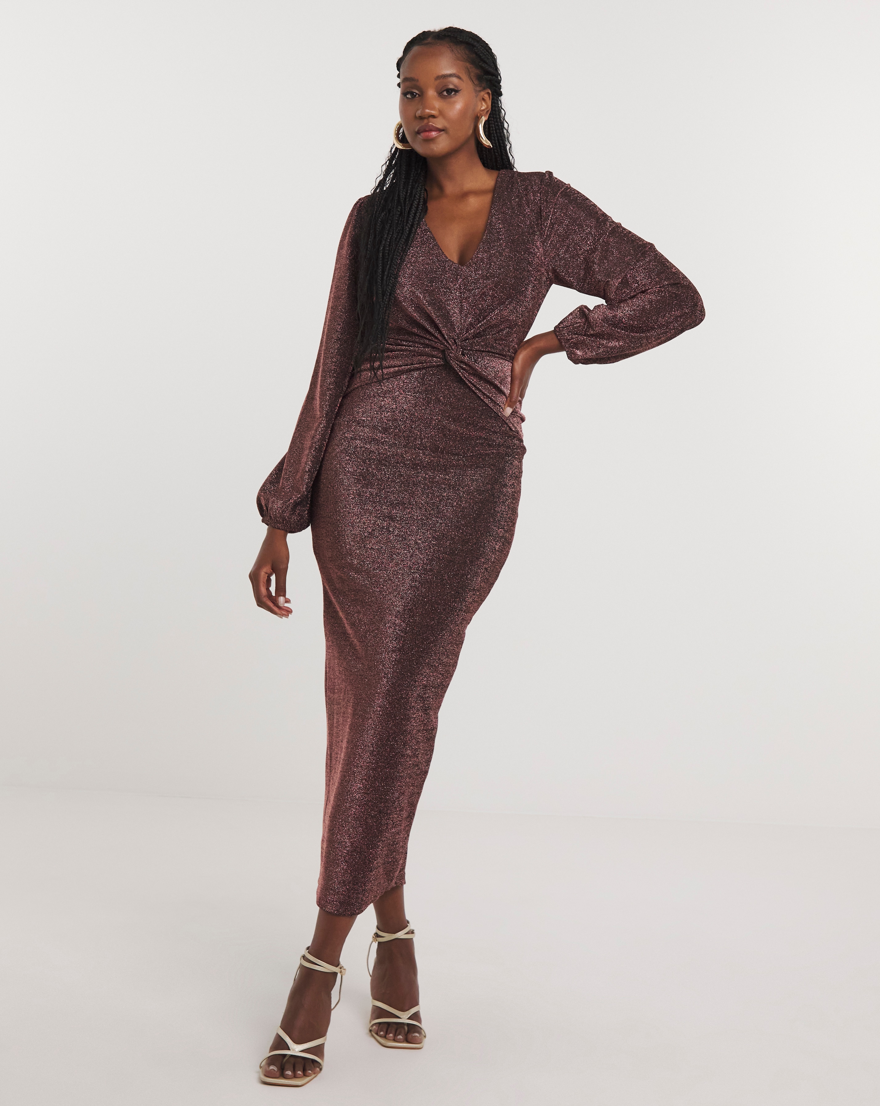 Joanna Hope Glitter Twist Front Dress