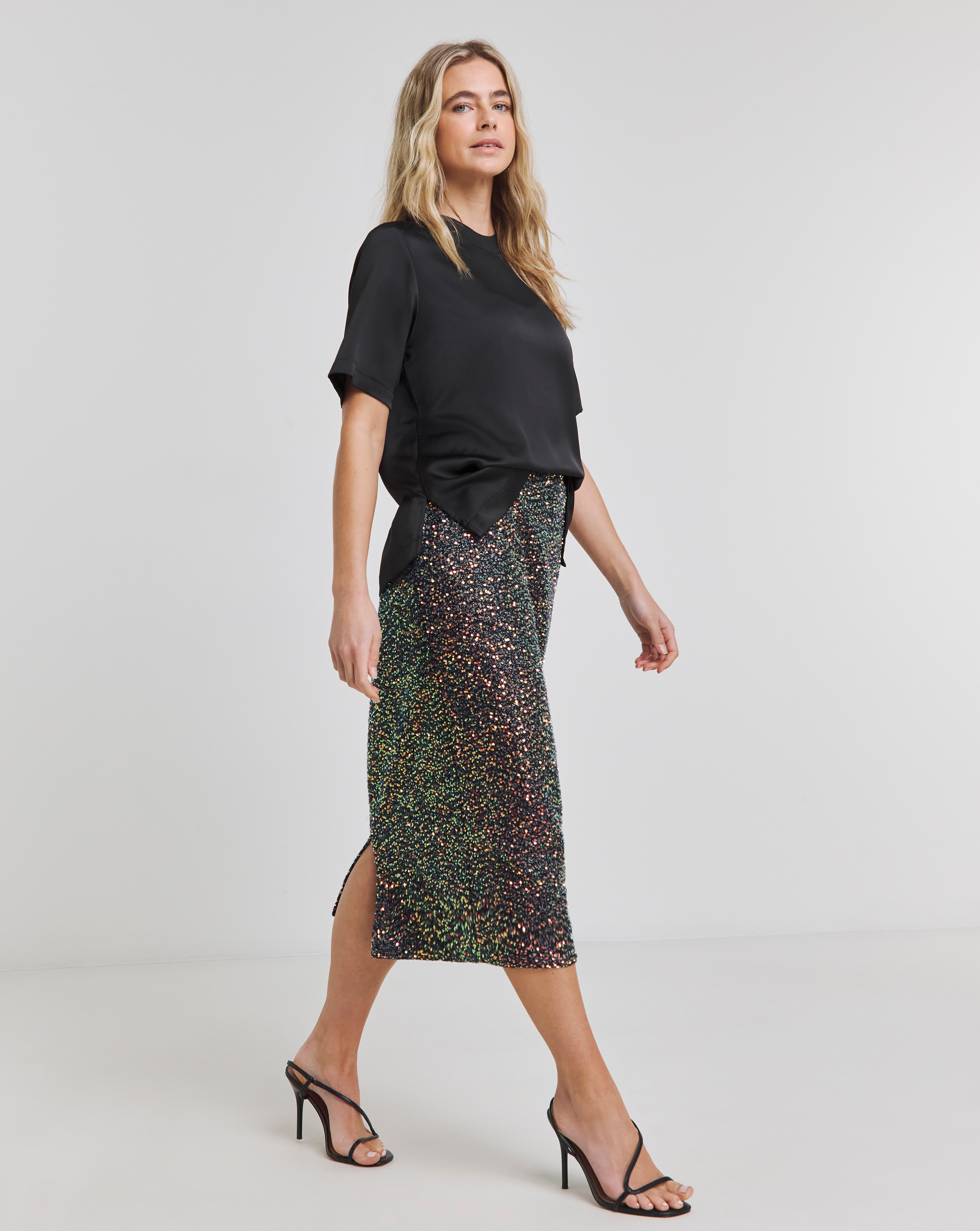 Joanna Hope Sequin Midi Skirt