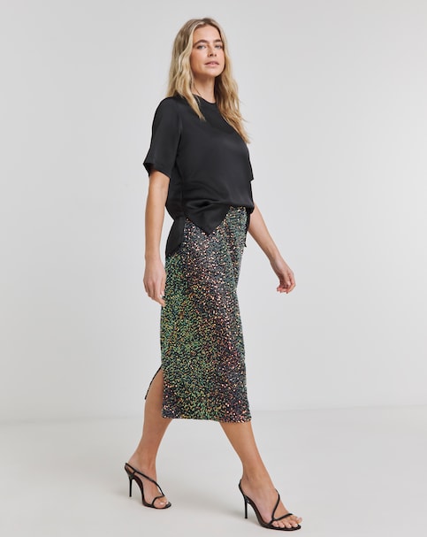 Joanna Hope Sequin Midi Skirt