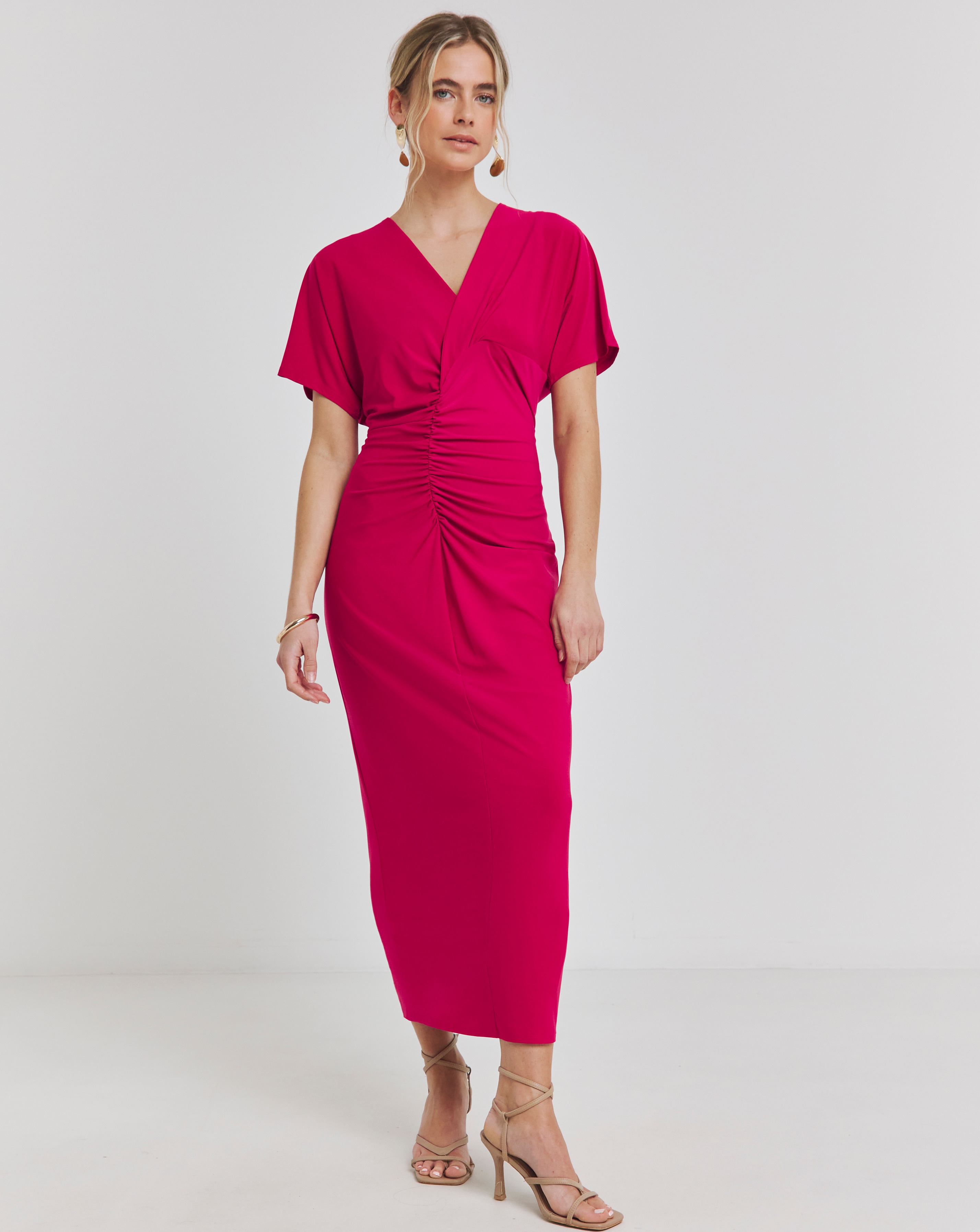 Joanna Hope Ruched Front Jersey Dress