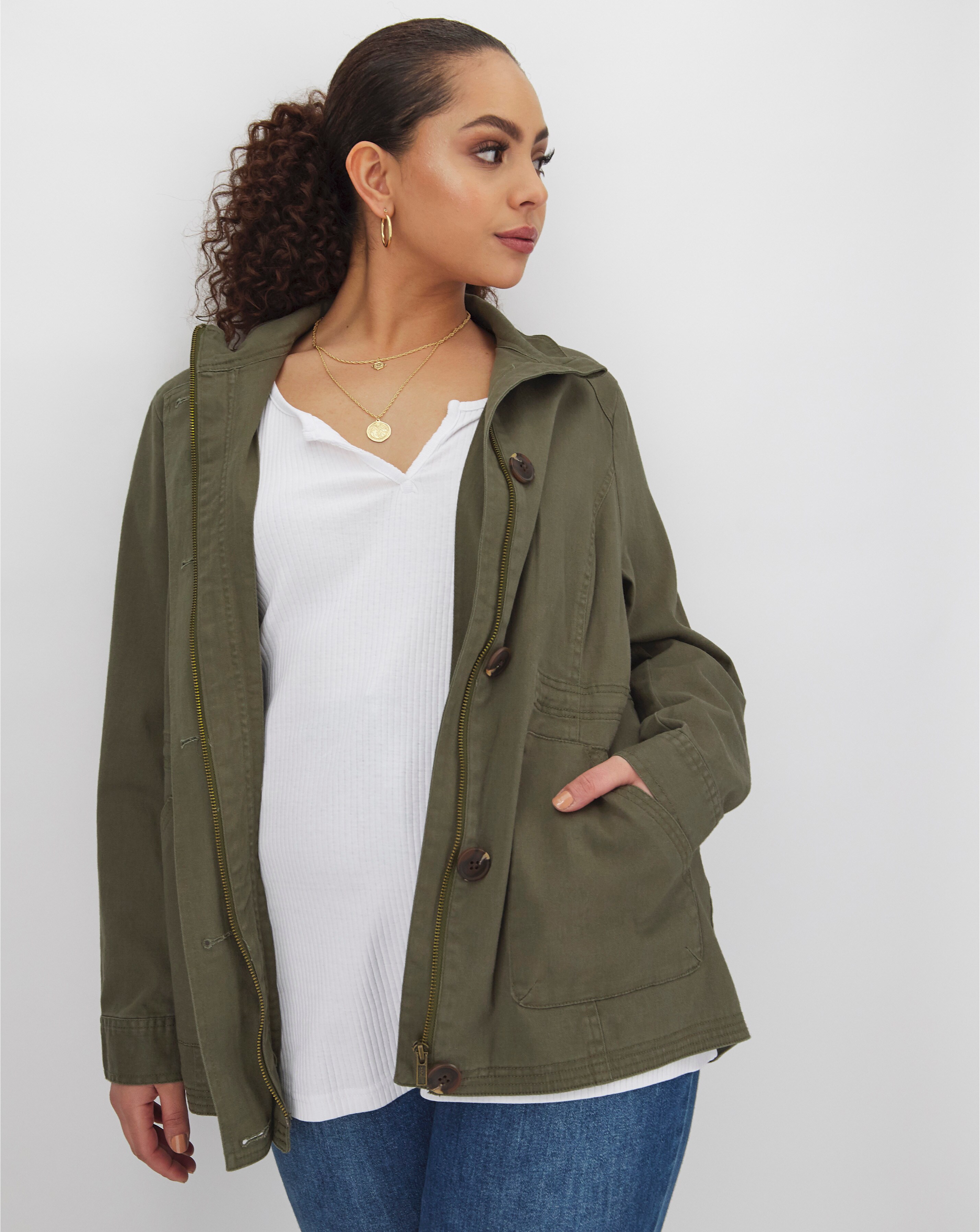 khaki utility jacket