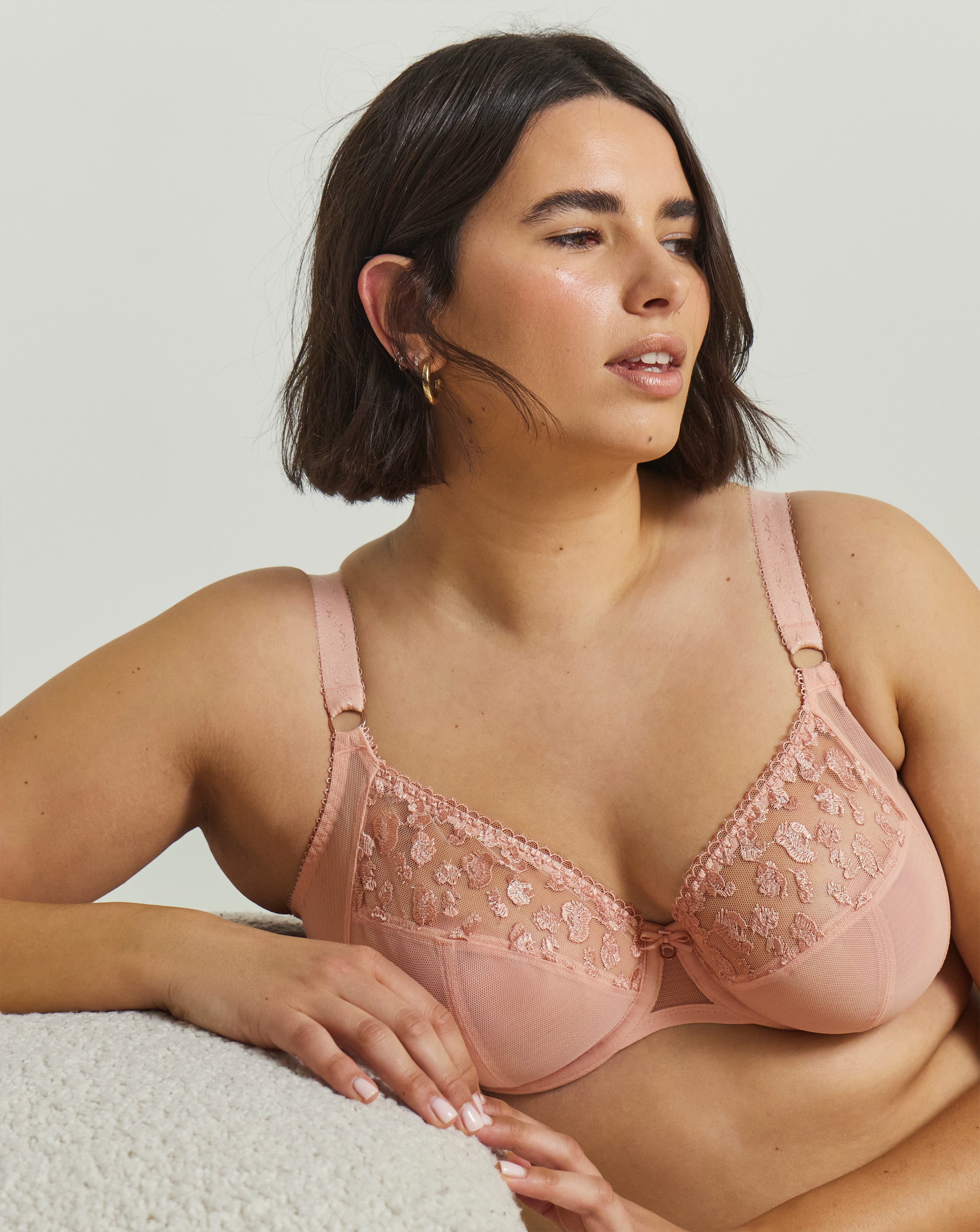 Elomi DD+ Namrah Plunge Wired Bra Pale In Pale blush | UK Size 34G Women's