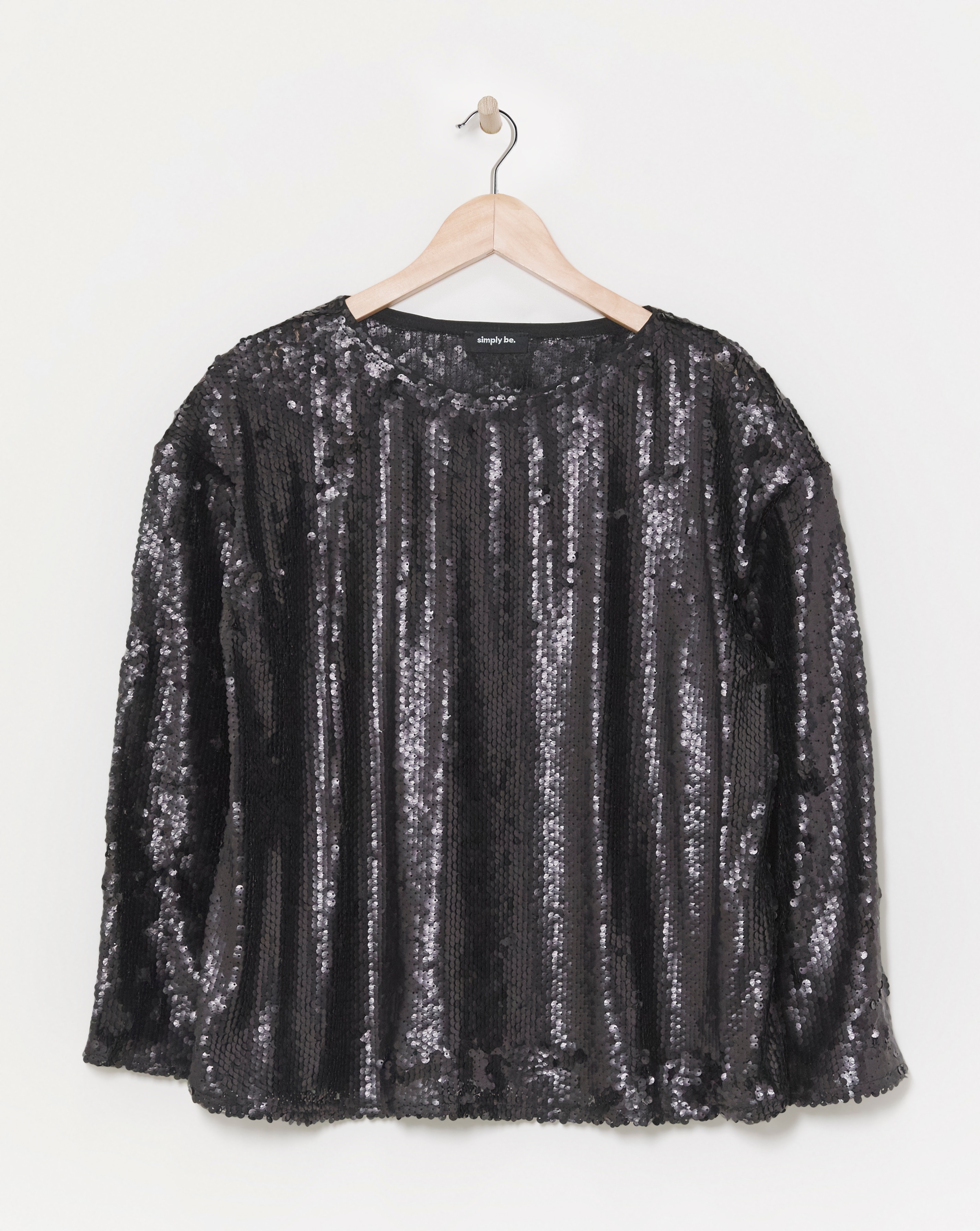 Flared Sleeve Matte Sequin Top