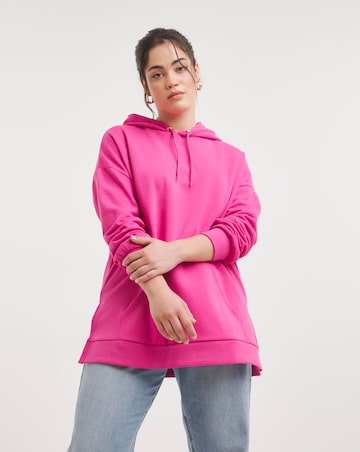 Pink Oversized Longline Hoodie | Simply Be
