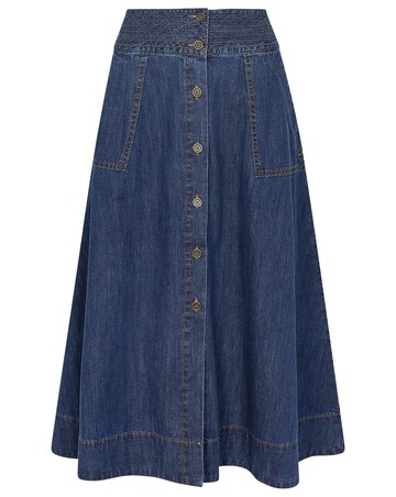 Monsoon Bryton Denim A-Line Midi Skirt