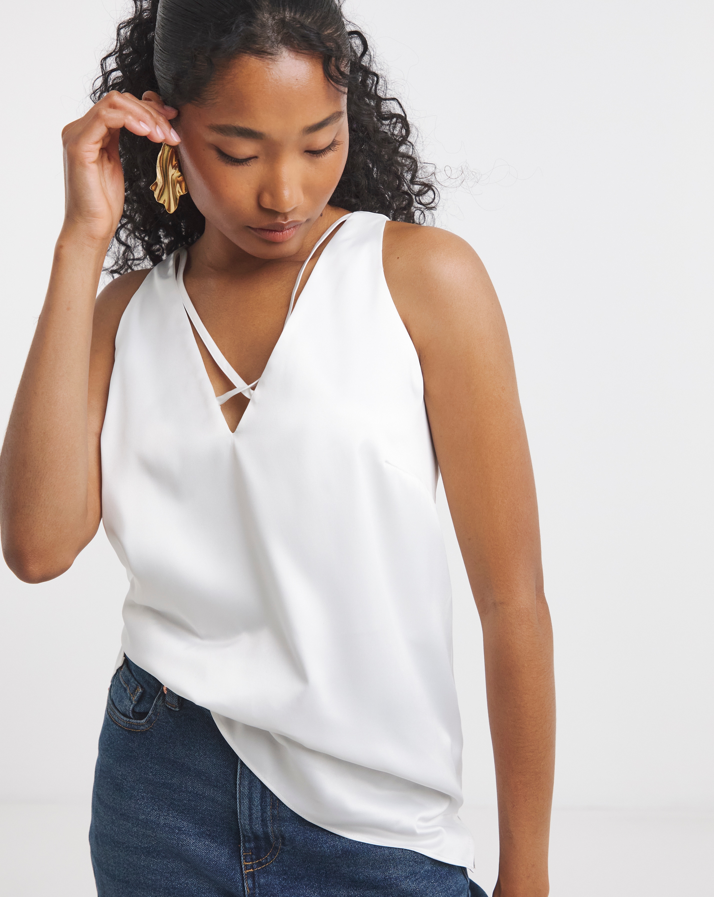 New In - Satin Criss Cross Cami