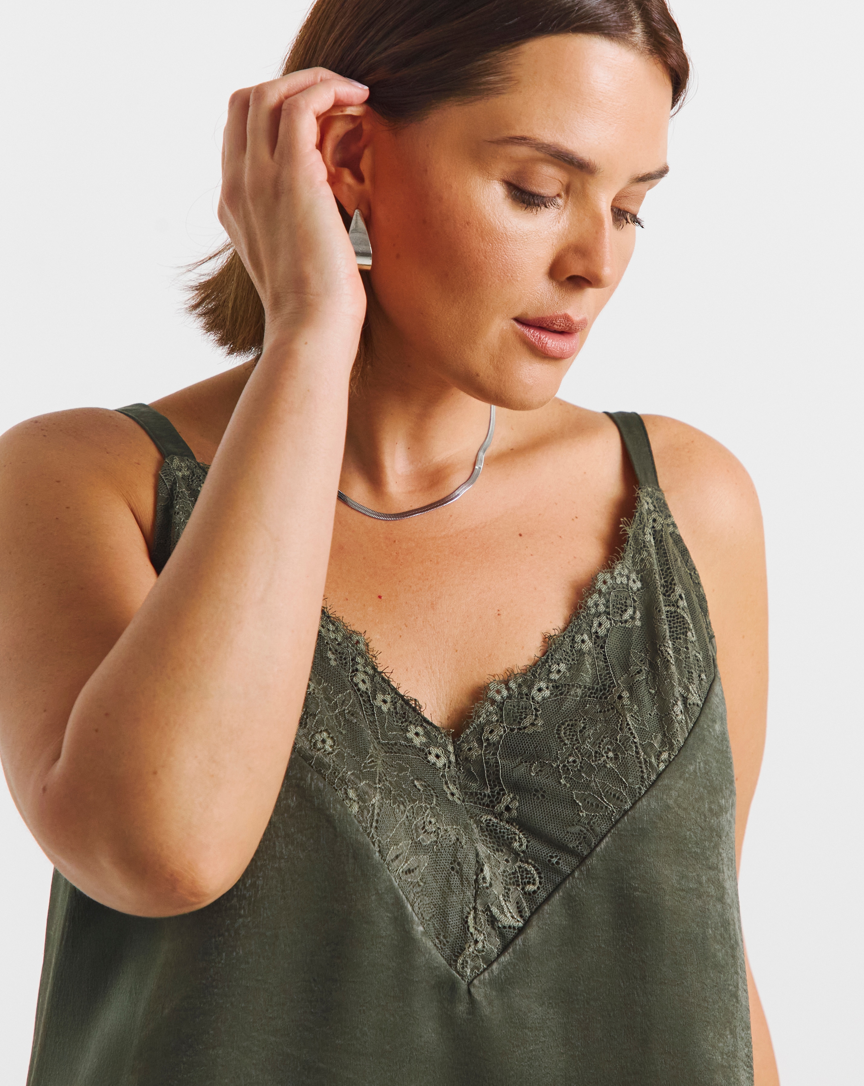 New In - Khaki Lace Cami