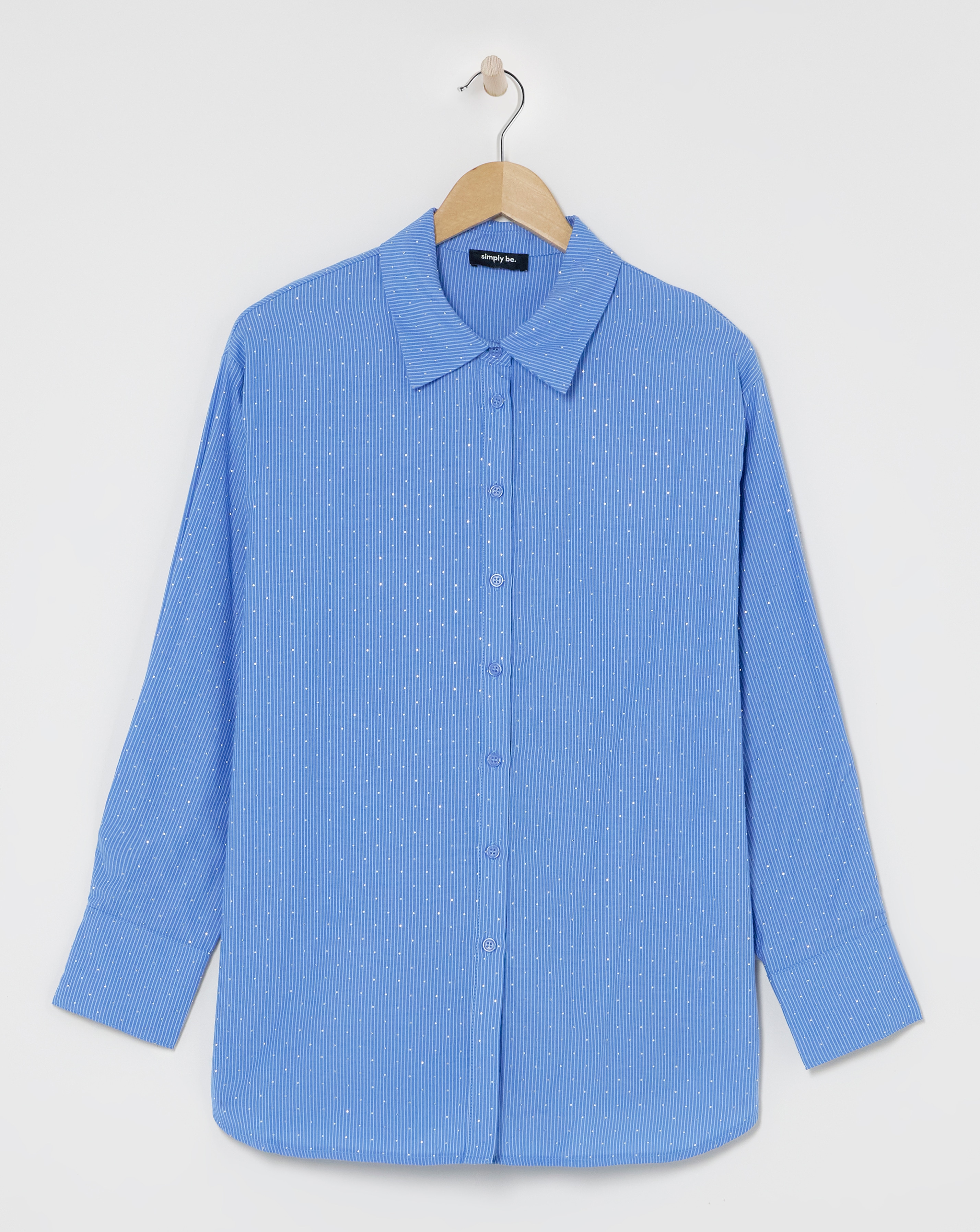 Embellished Oversized Striped Shirt