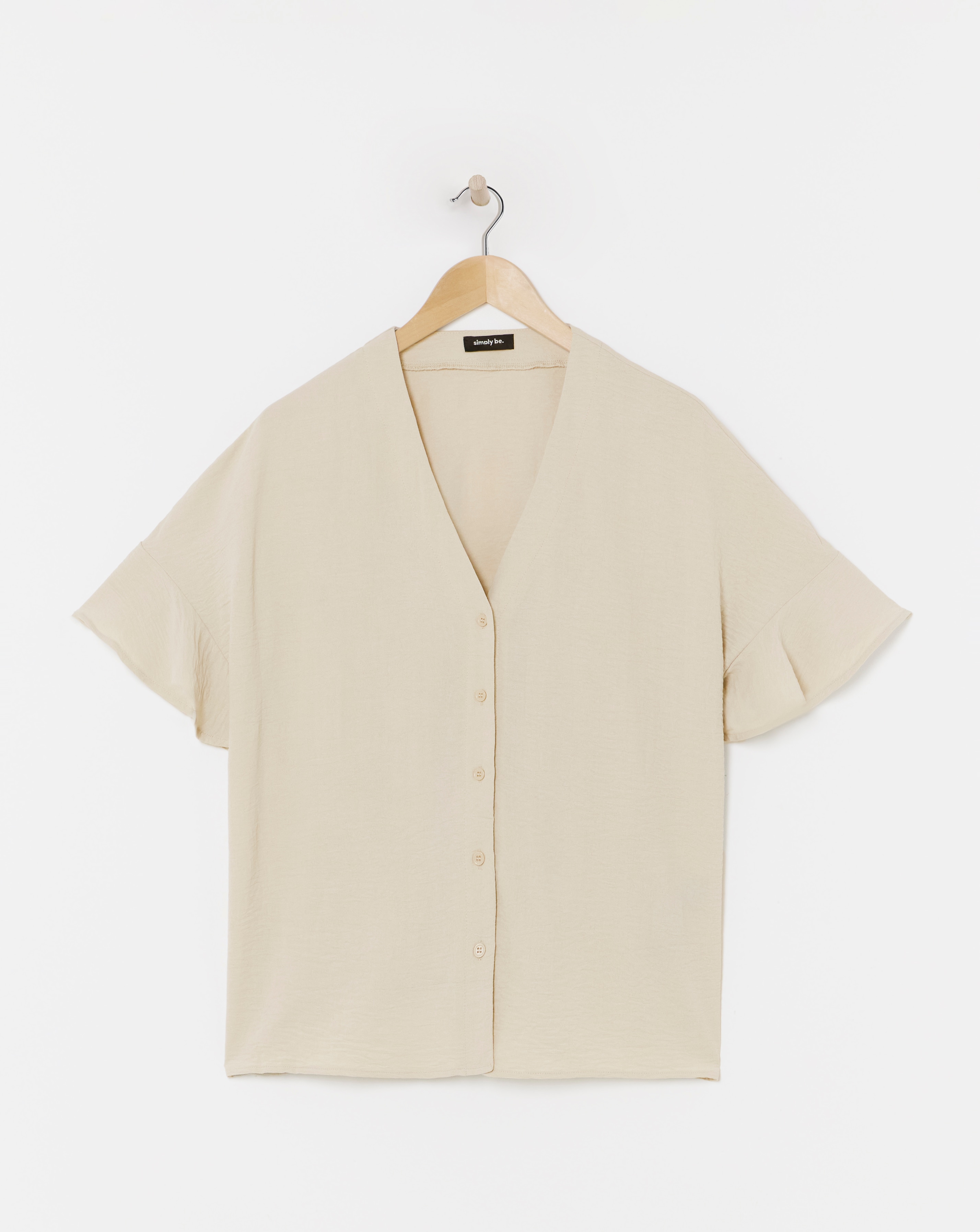 Button Through Frill Sleeve Blouse