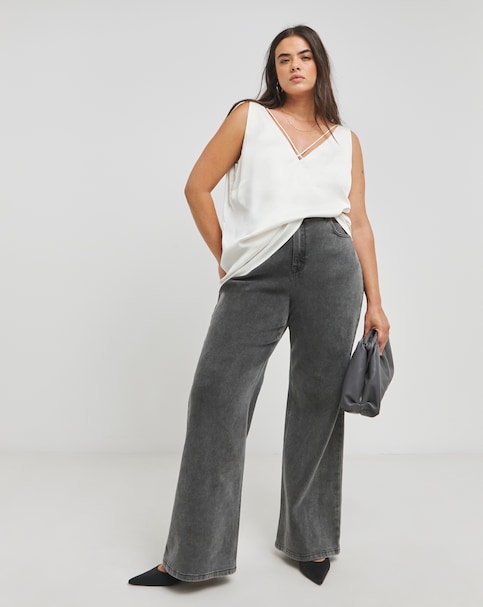 Ivory Criss Cross Satin Vest