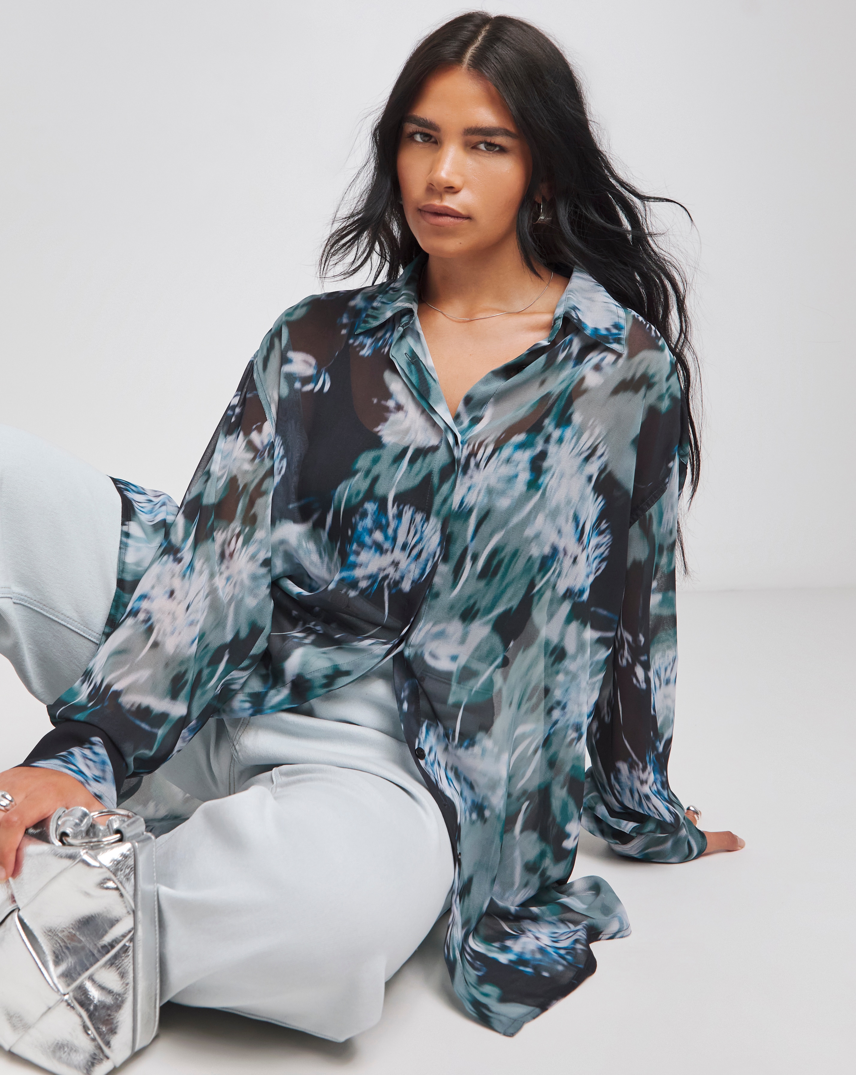 Floral Relaxed Sheer Shirt